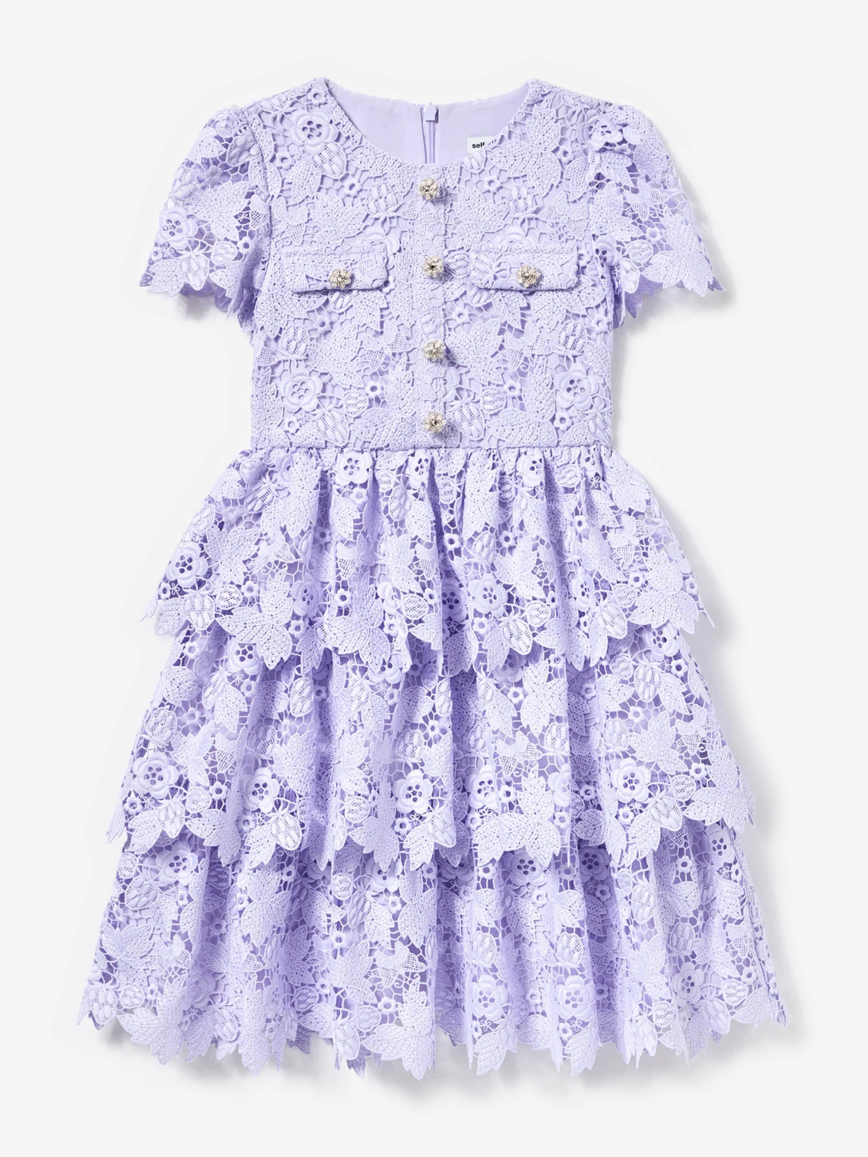 Girls Butterfly Lace Dress in Purple