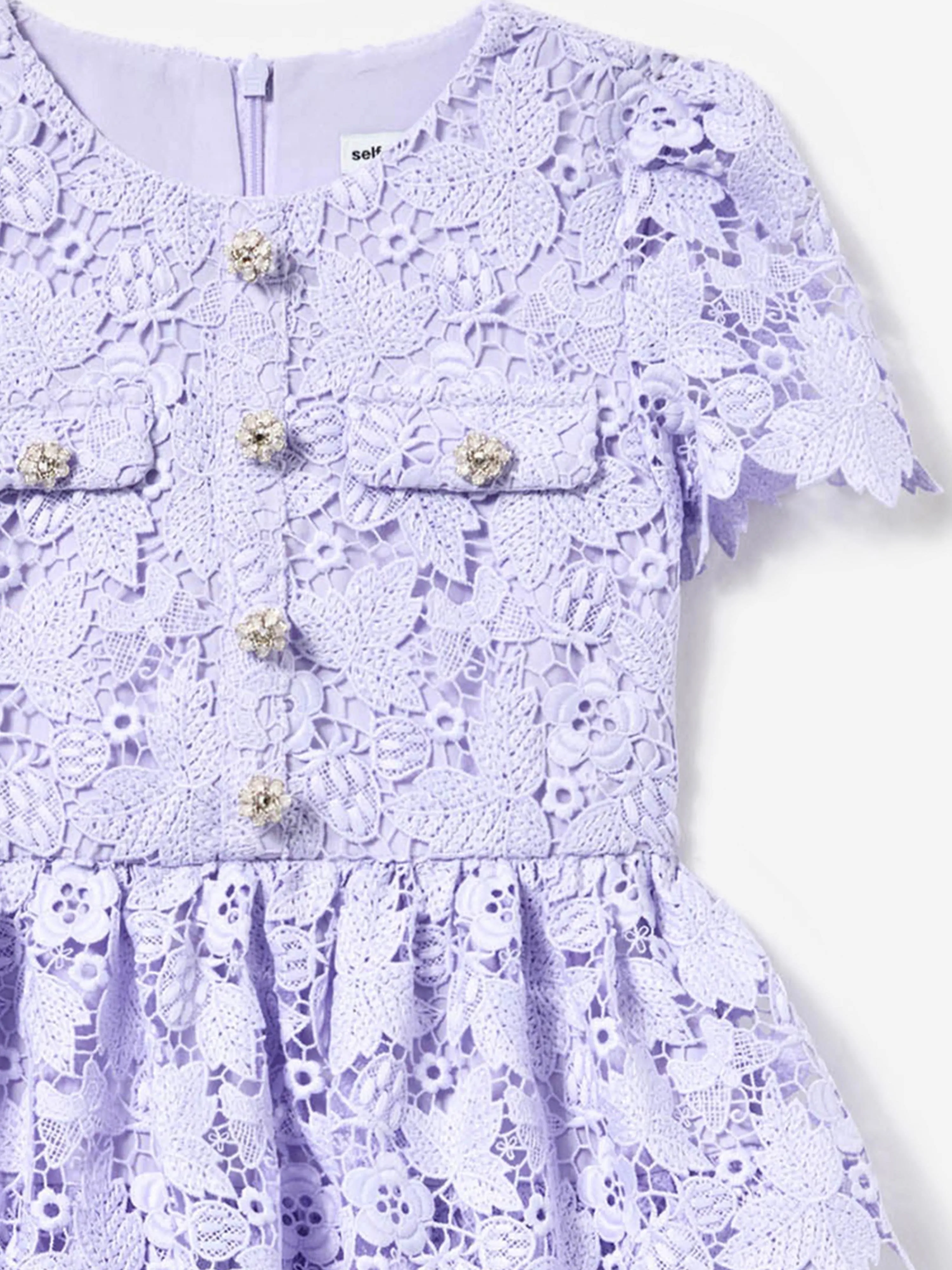 Girls Butterfly Lace Dress in Purple
