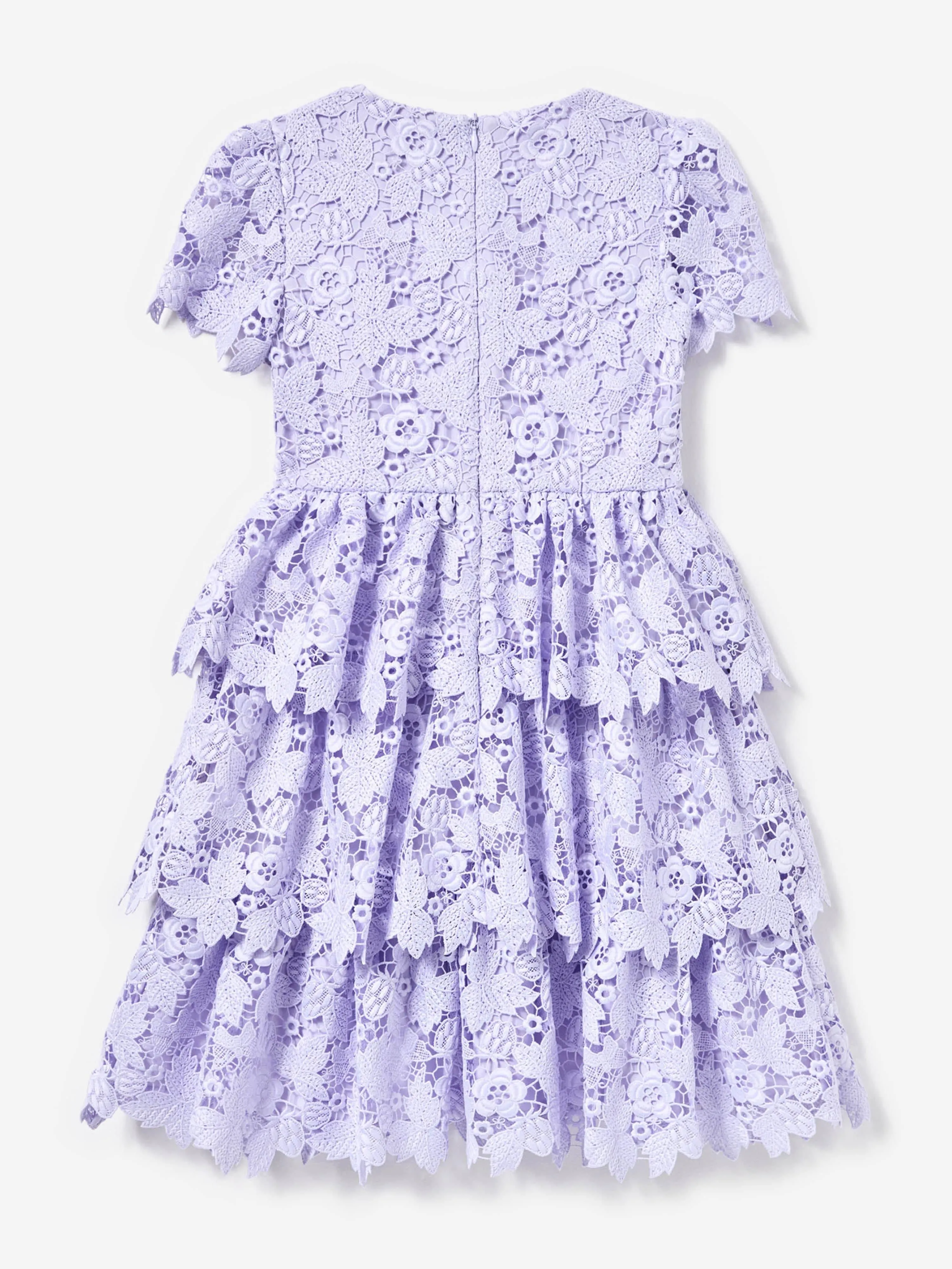 Girls Butterfly Lace Dress in Purple