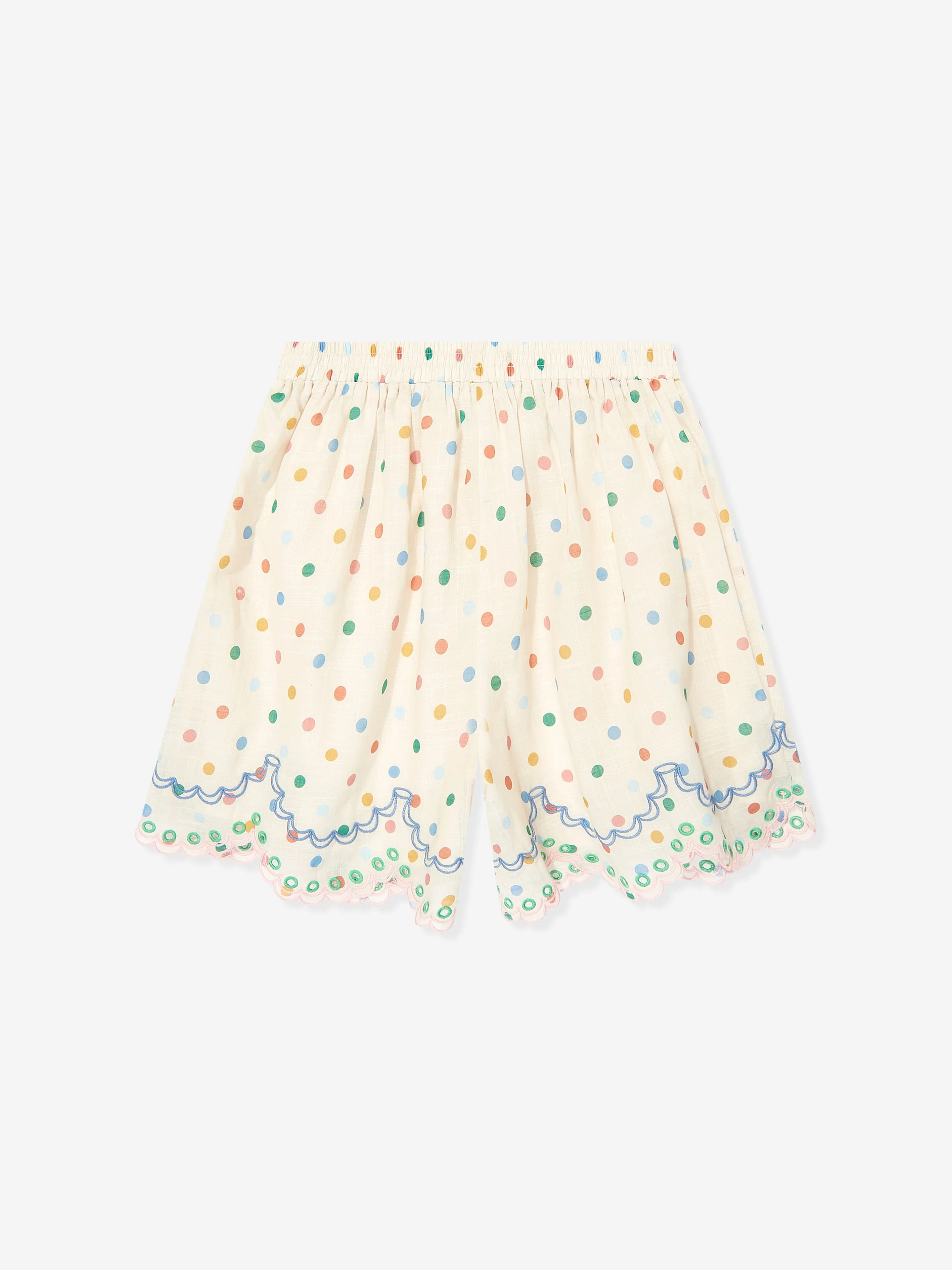 Girls Everley Embroidered Shorts in Ivory