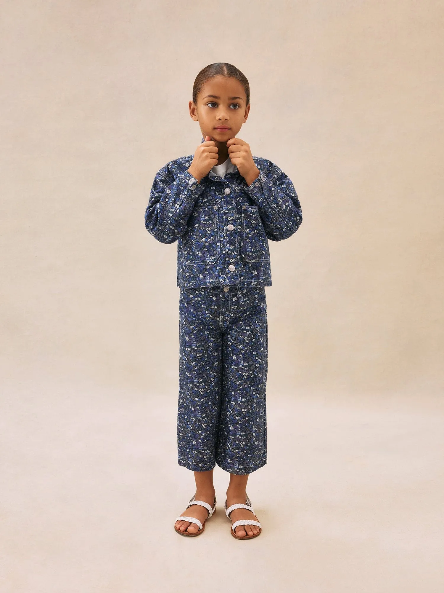 Girls Gersande Wide Leg Jeans in Blue