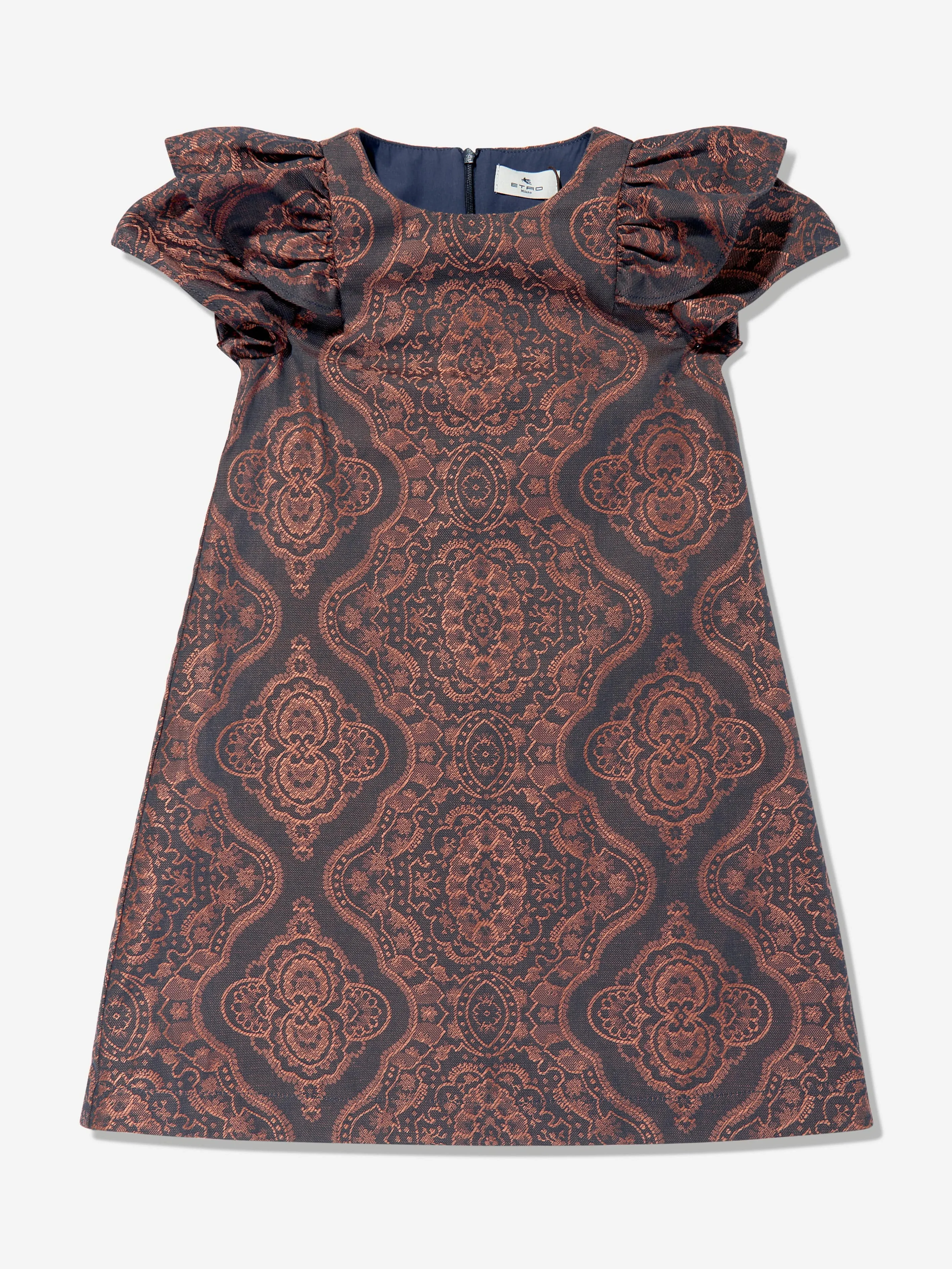 Girls Jacquard Dress in Navy