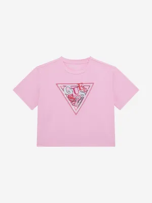 Girls Logo Midi T-Shirt in Pink