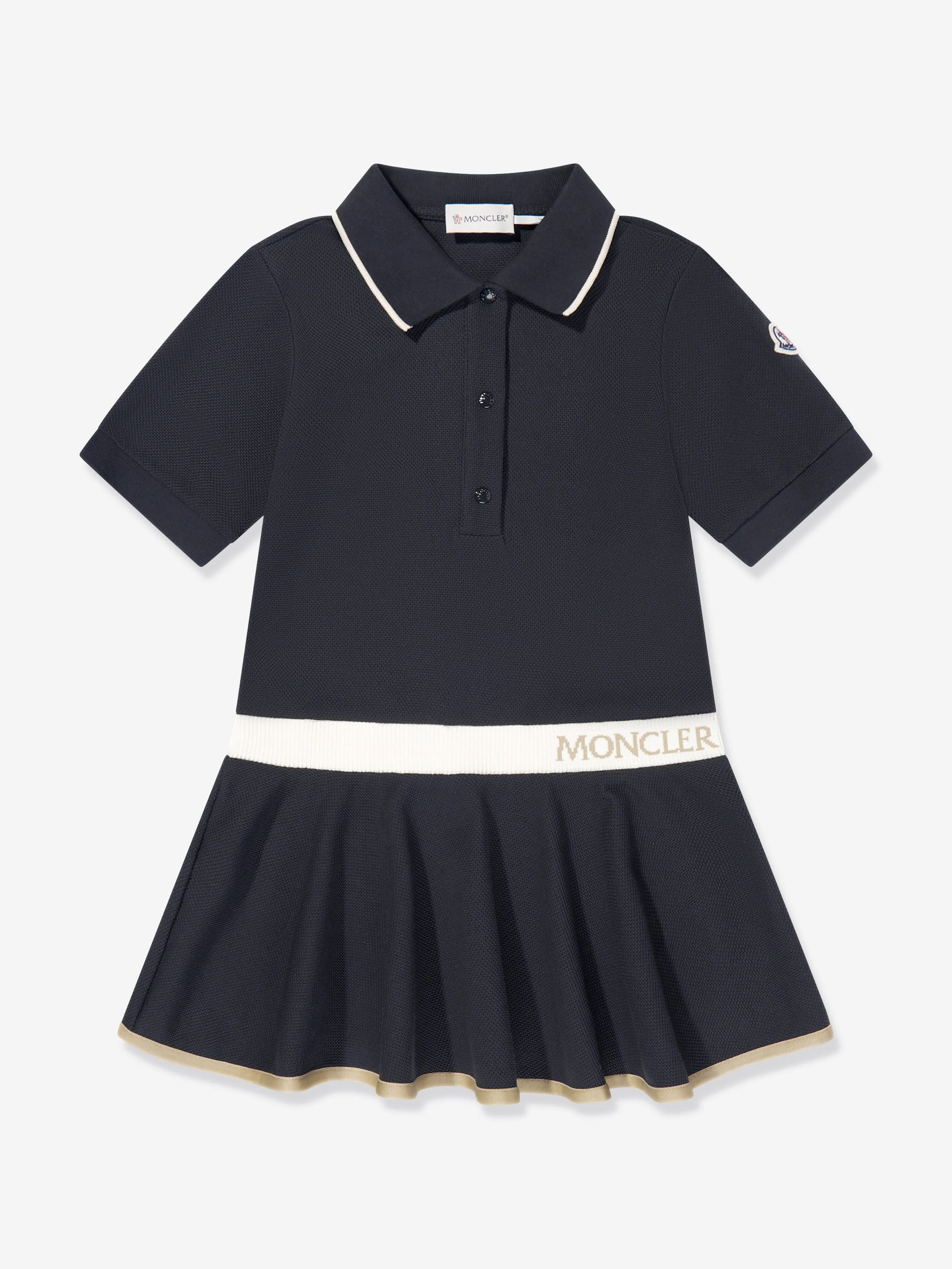 Girls Logo Polo Dress in Navy