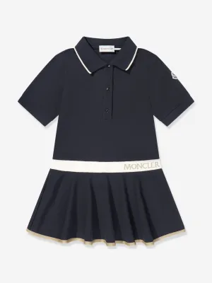 Girls Logo Polo Dress in Navy