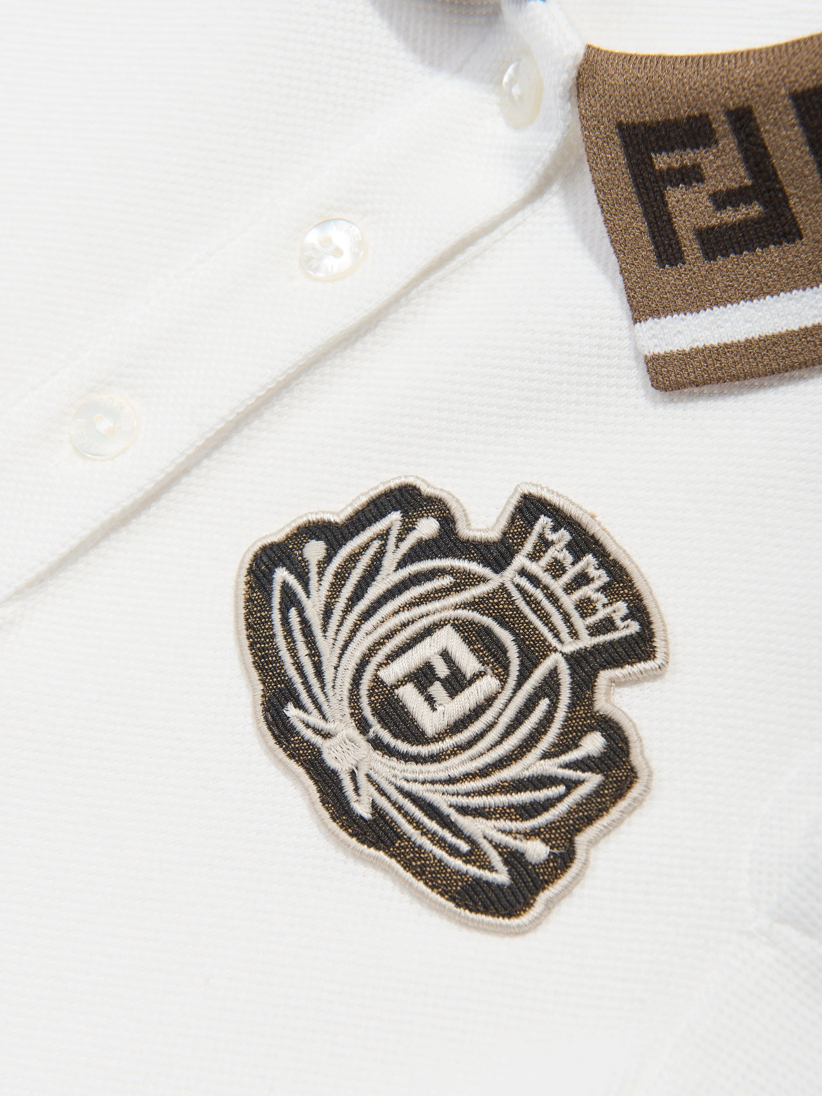 Girls Logo Polo Dress in White
