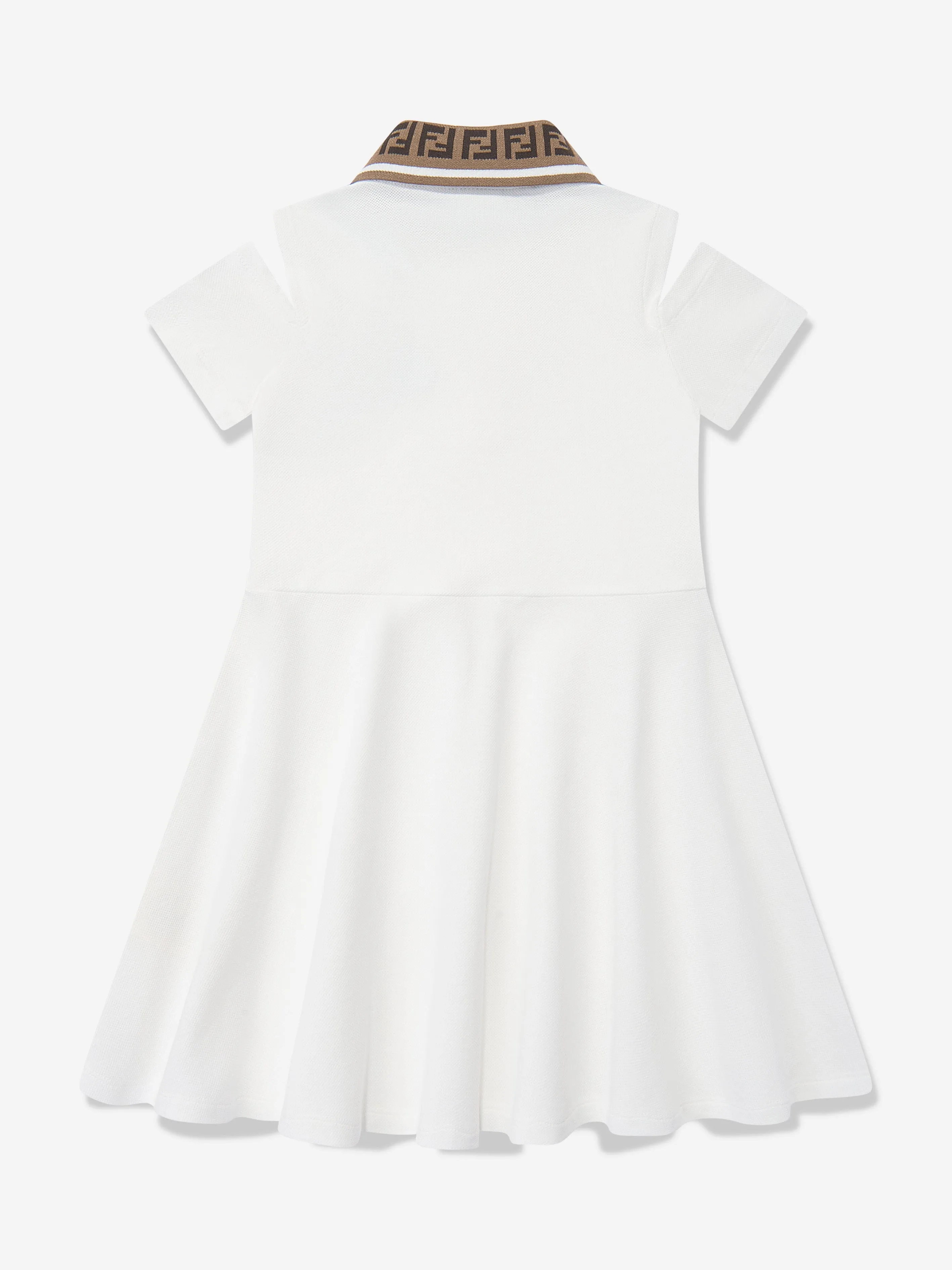 Girls Logo Polo Dress in White