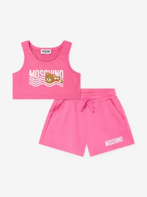 Girls Logo Top and Shorts Set in Pink