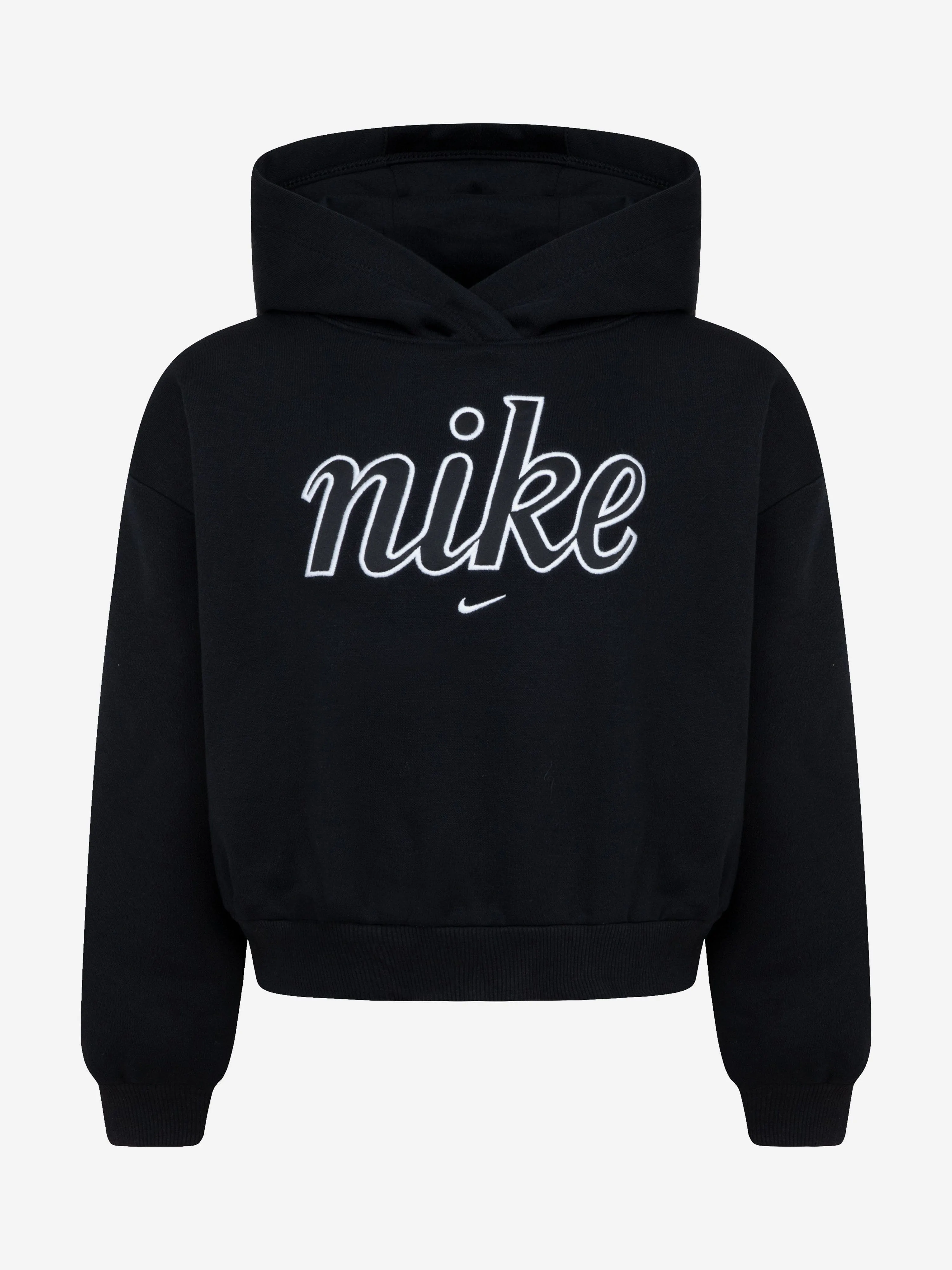 Girls NSW Club Fleece Boxy Hoodie in Black