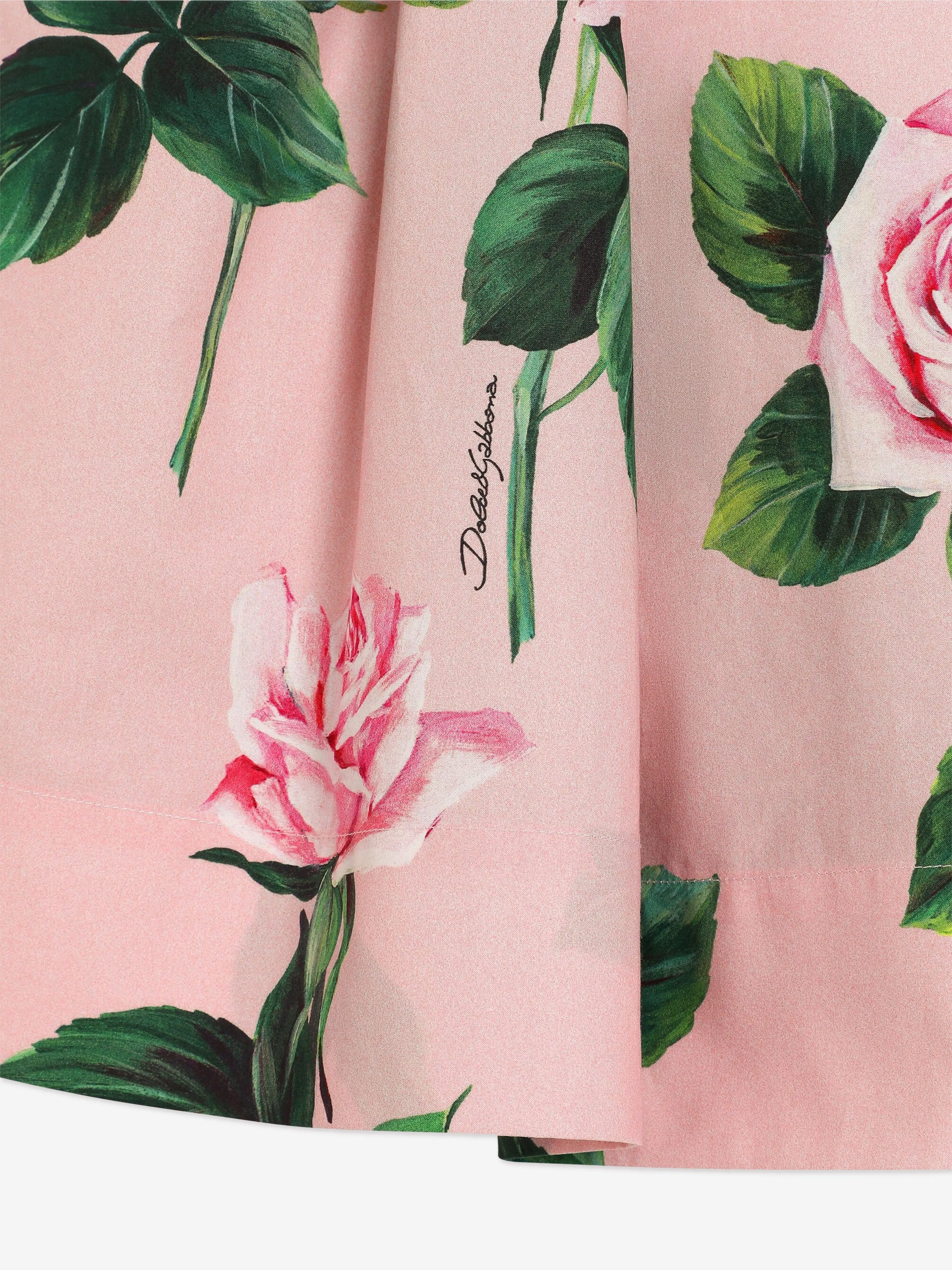 Girls Rose Print Skirt in Pink