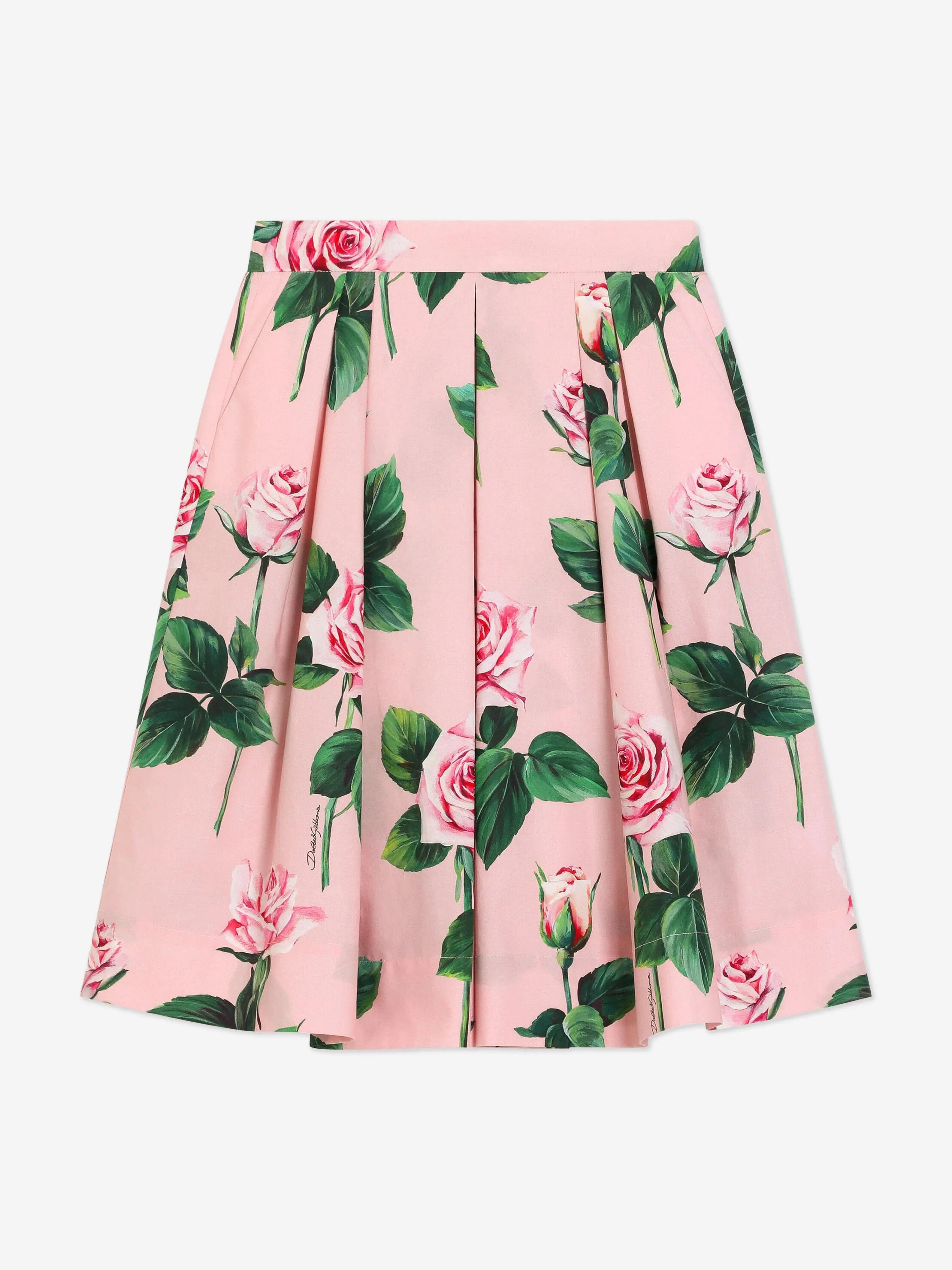 Girls Rose Print Skirt in Pink