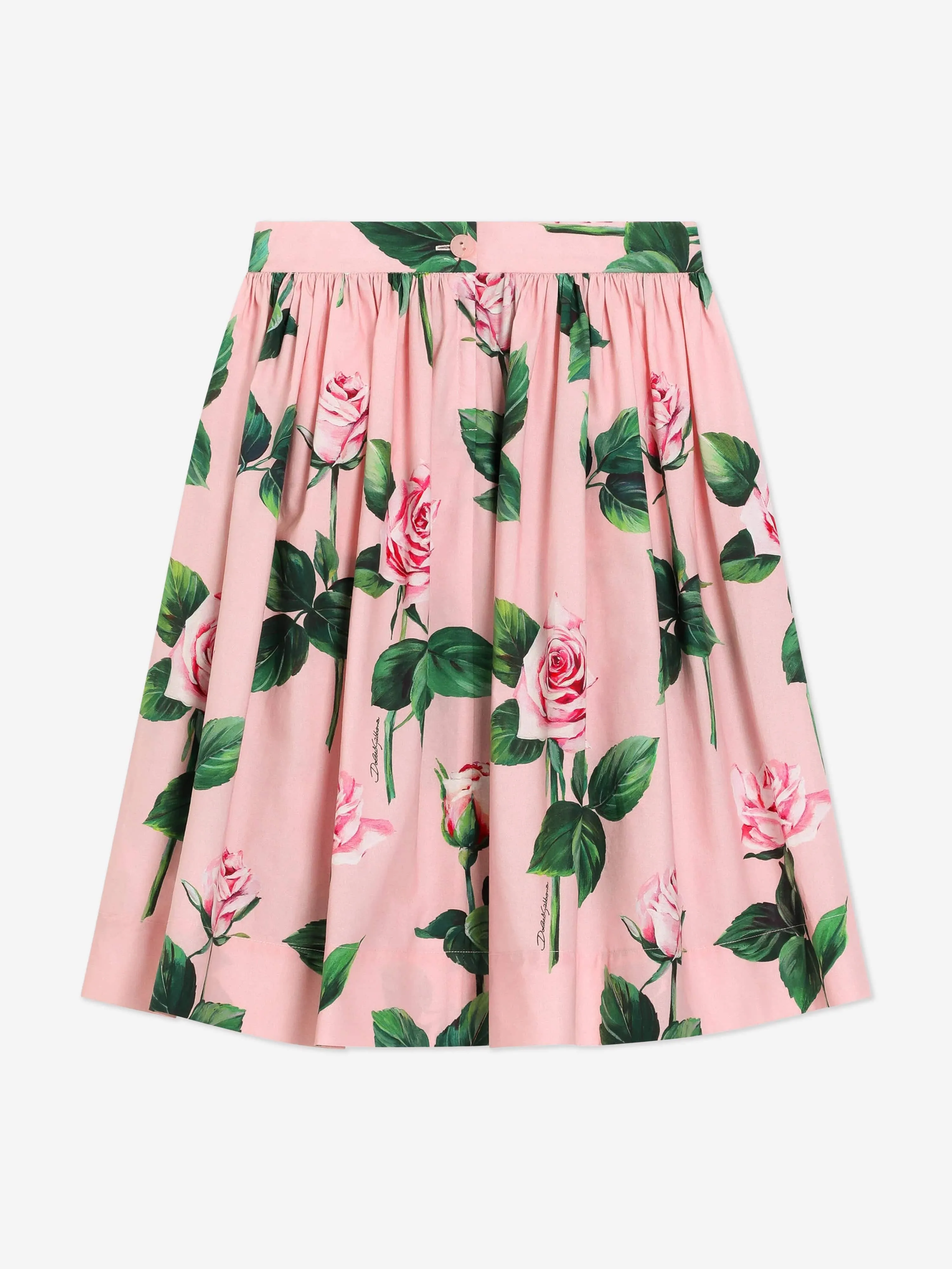 Girls Rose Print Skirt in Pink