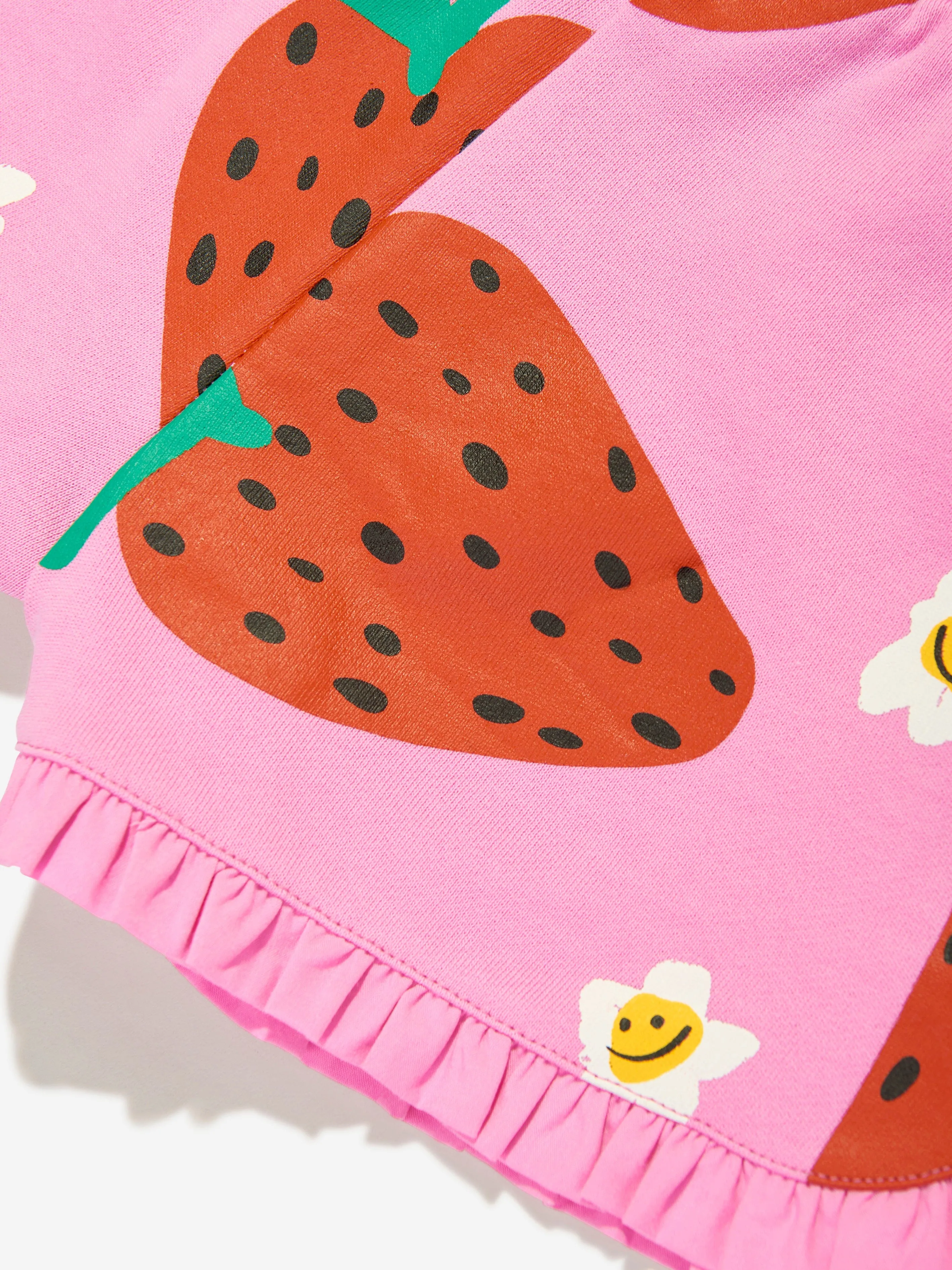 Girls Strawberry Jersey Shorts in Pink
