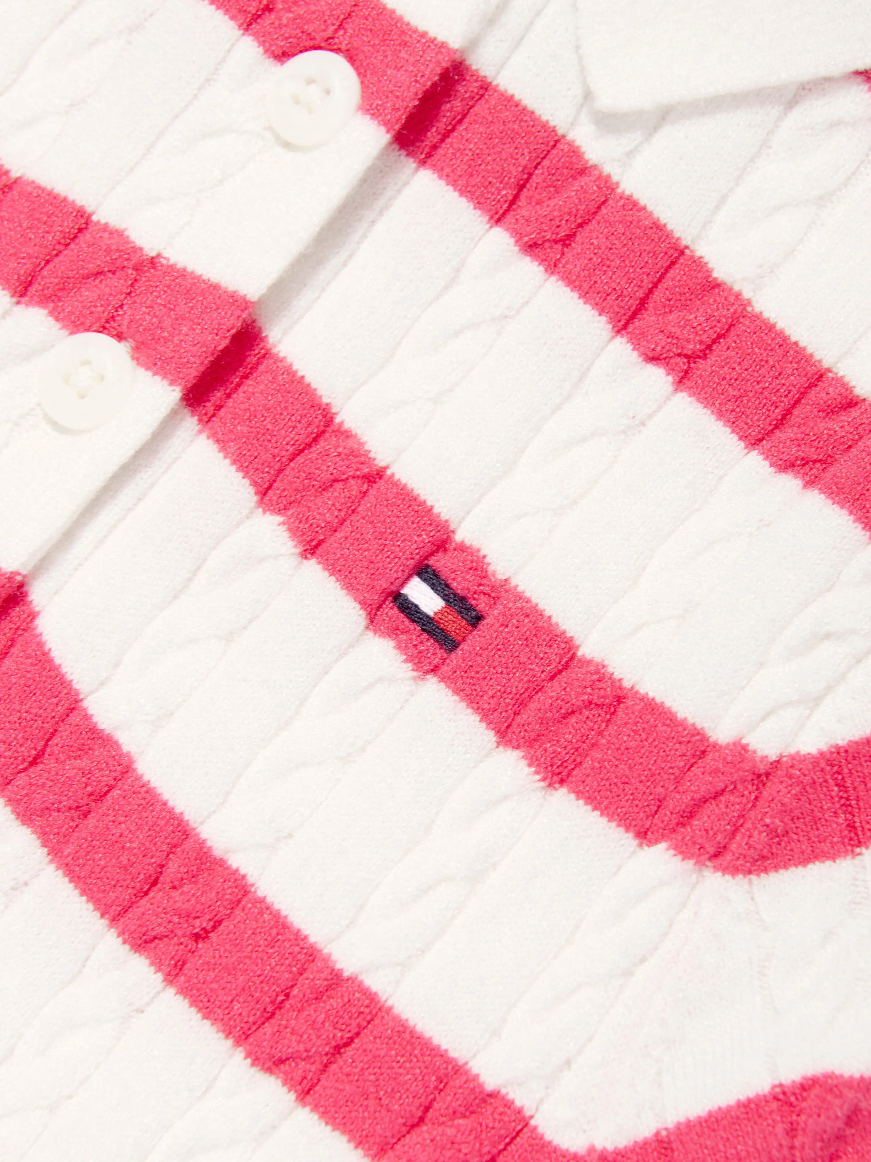 Girls Striped Polo Dress in Pink