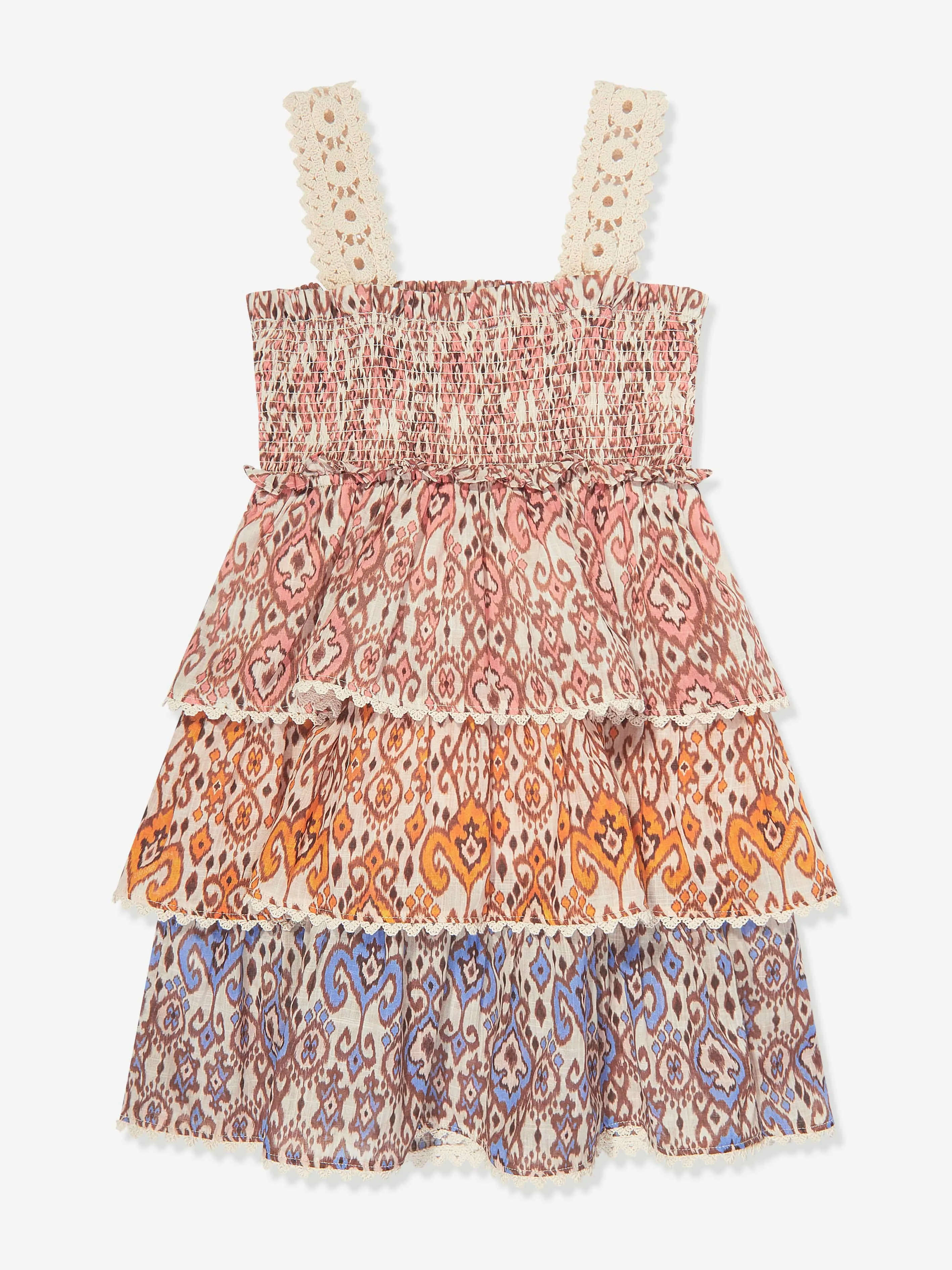 Girls Wylie Tiered Dress in Multicolour