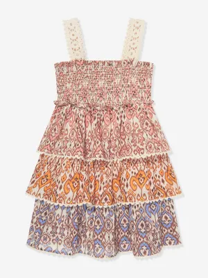 Girls Wylie Tiered Dress in Multicolour