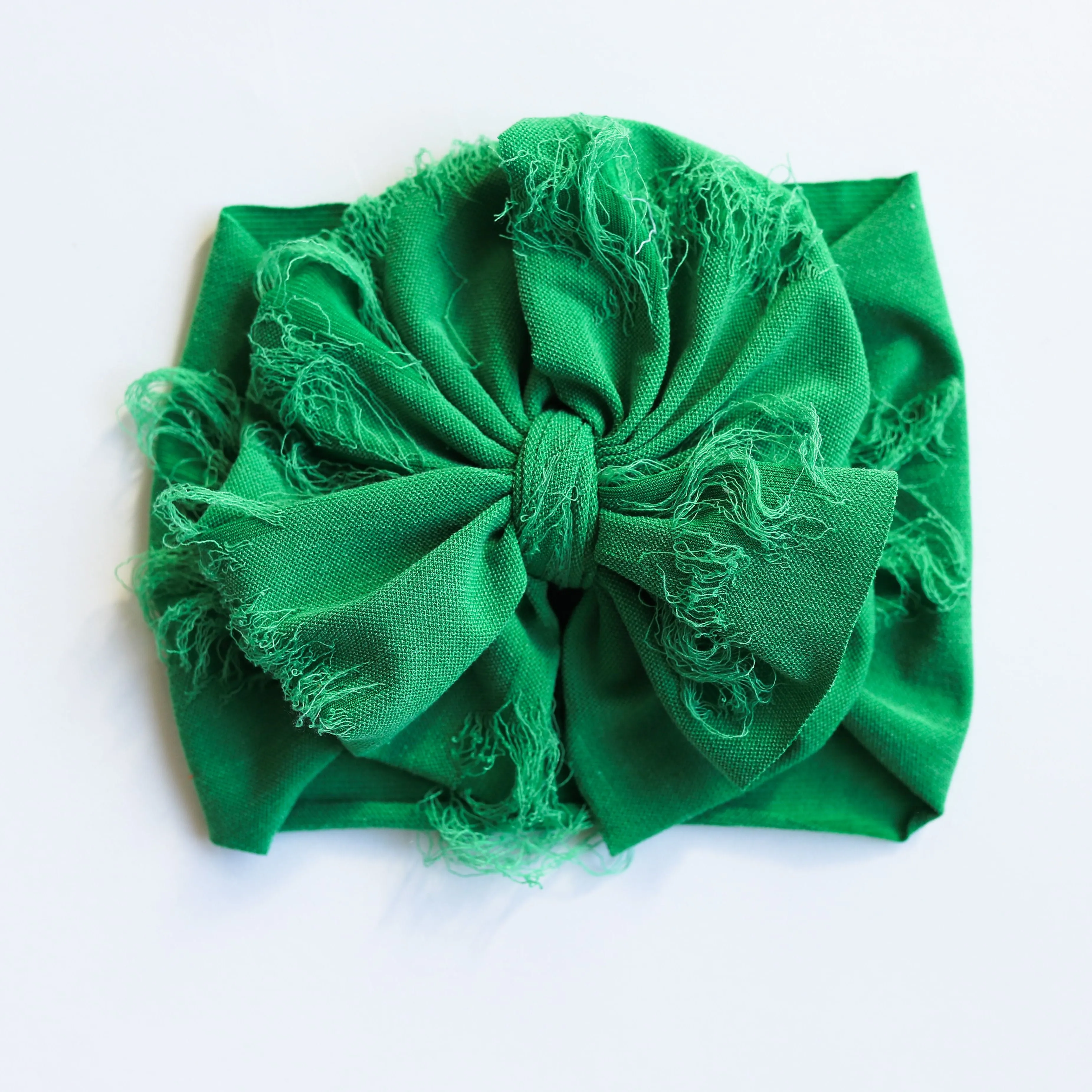 Holly Green Distressed Messy Headwrap