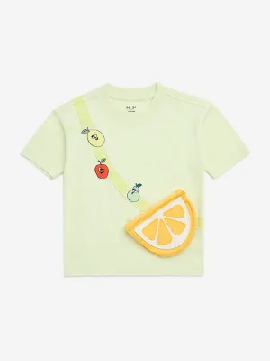 HOP Kids Lime Fruit Printed Cotton T-Shirt