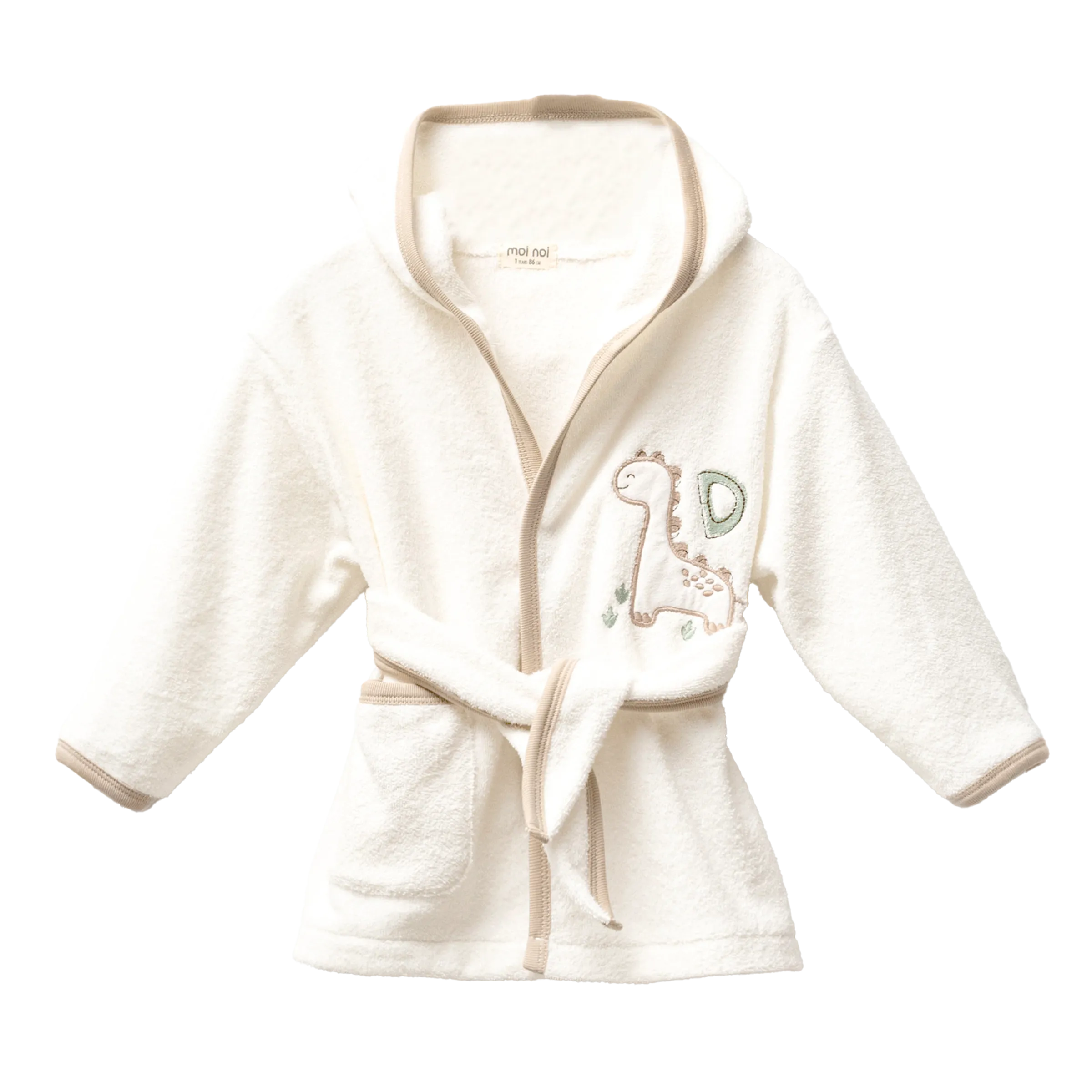Ivory Dino Graphic Bathrobe