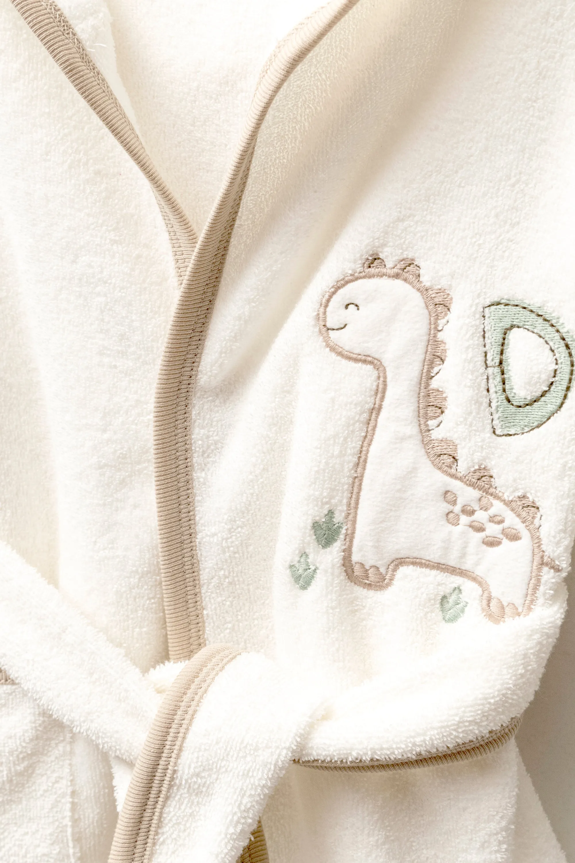 Ivory Dino Graphic Bathrobe
