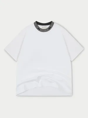JACQUARD COLLAR T-SHIRT - WHITE