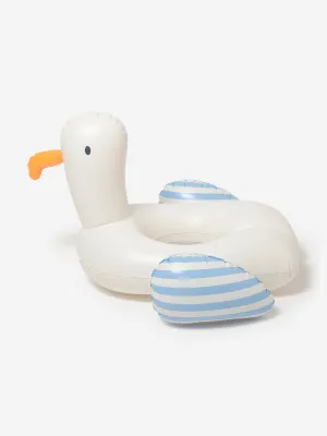 Kids Striped Tube Pool Ring Sid the Seagull in White (70cm)