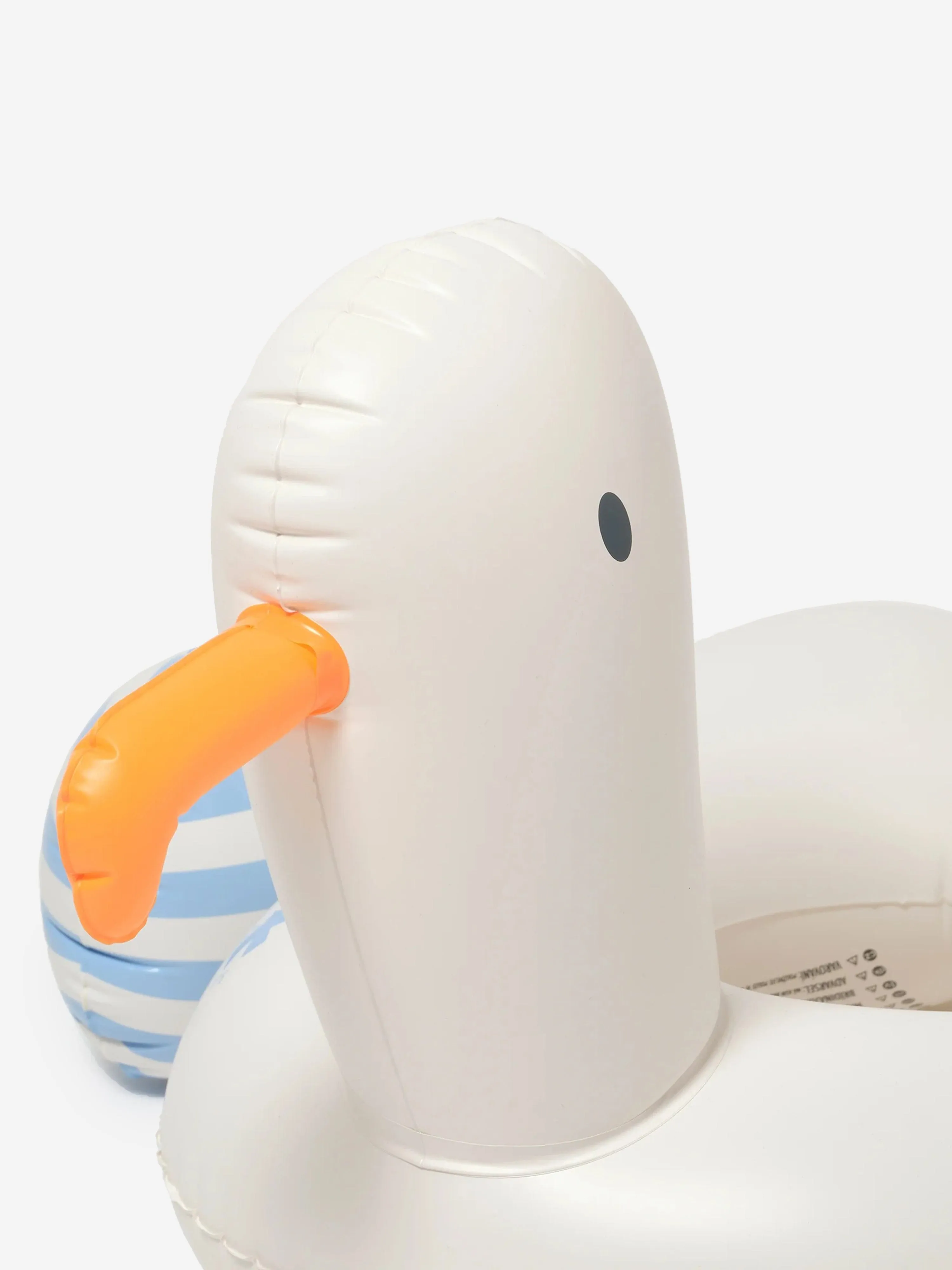 Kids Striped Tube Pool Ring Sid the Seagull in White (70cm)