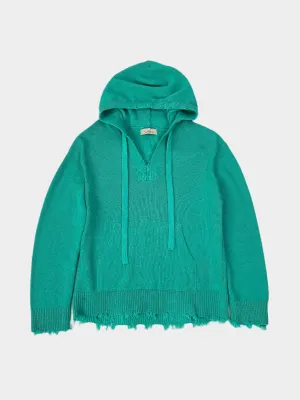 Maglione Con Cappuccio E Orli Sfilacciati