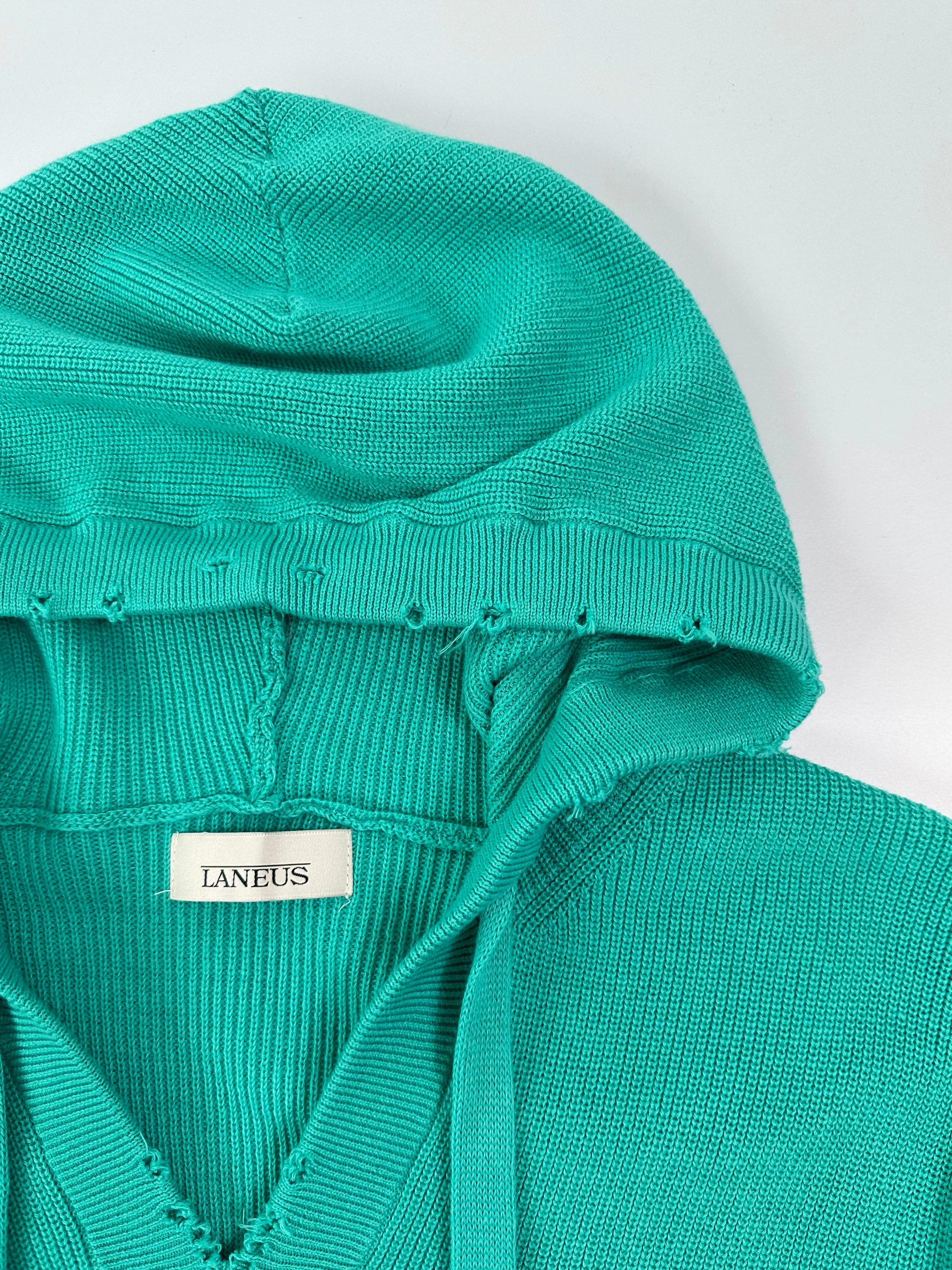 Maglione Con Cappuccio E Orli Sfilacciati