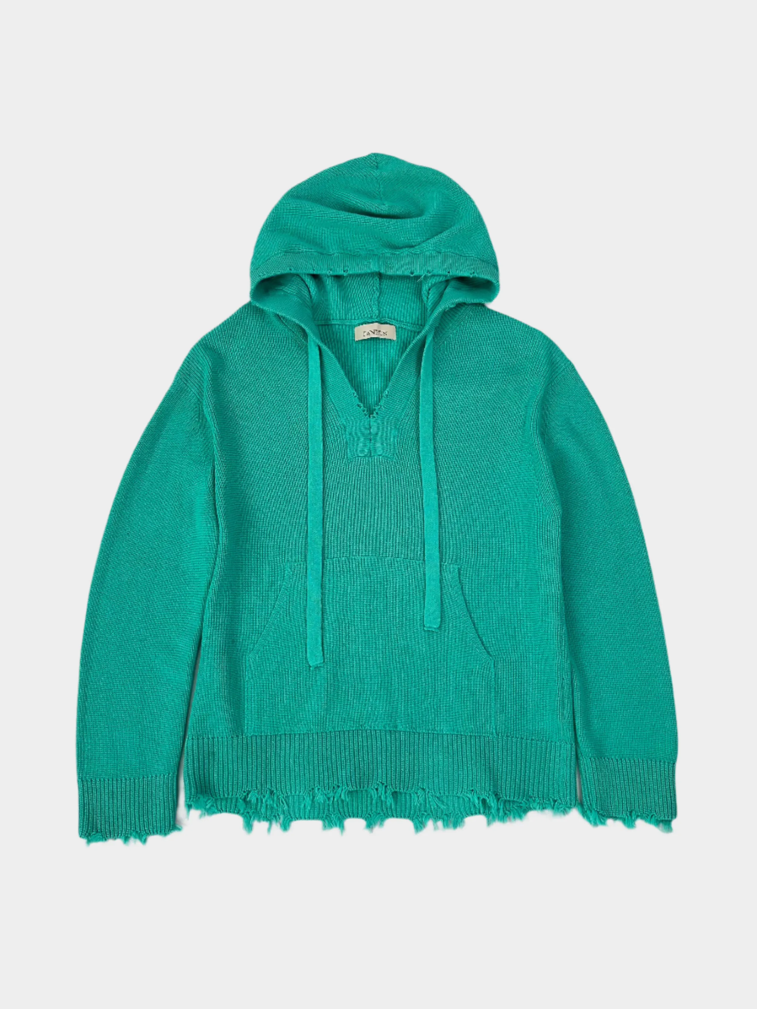 Maglione Con Cappuccio E Orli Sfilacciati
