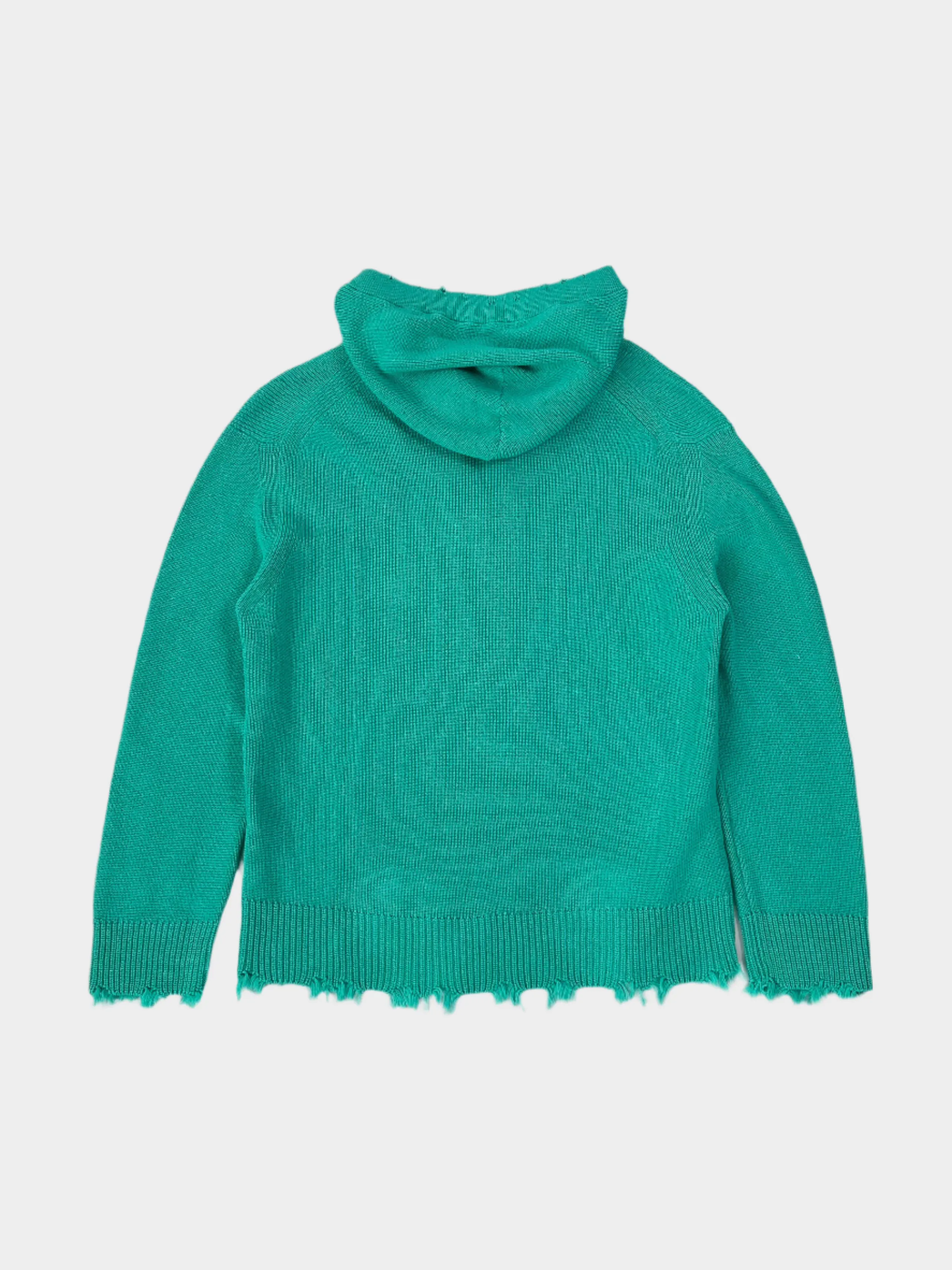 Maglione Con Cappuccio E Orli Sfilacciati