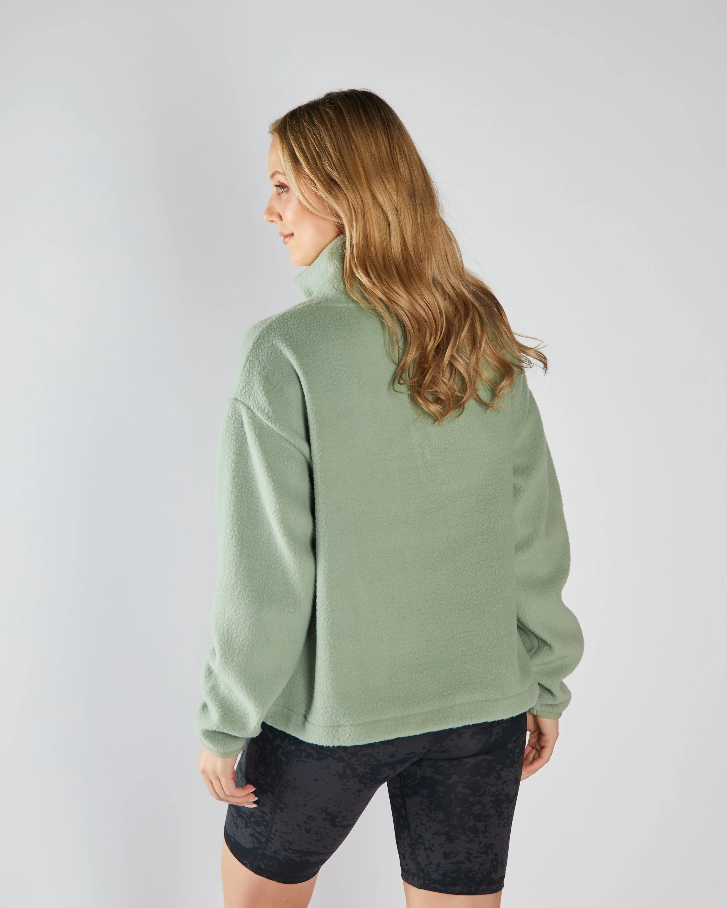 Mazie Fleece Half Zip Moss Green