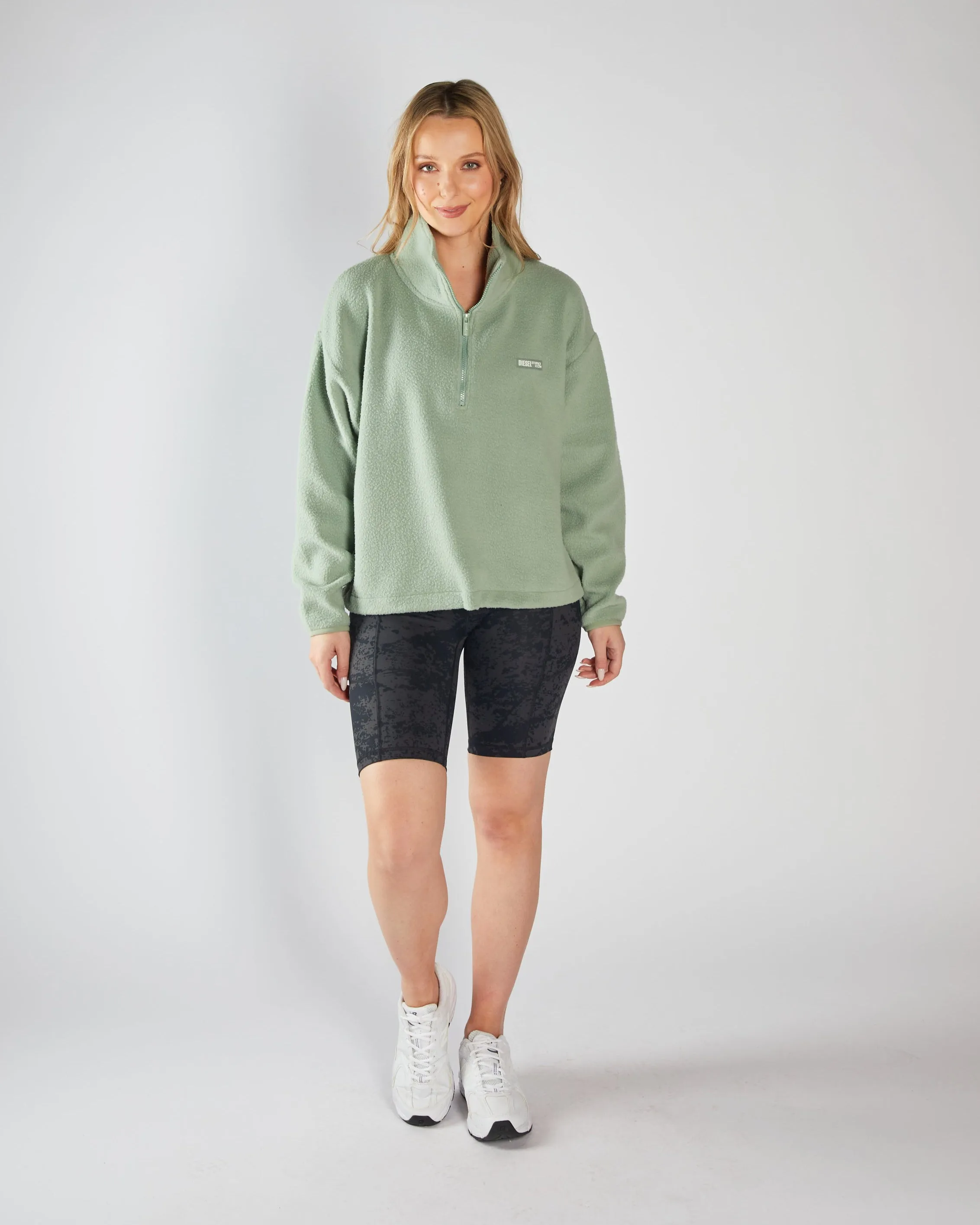Mazie Fleece Half Zip Moss Green
