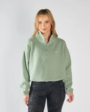Mazie Fleece Half Zip Moss Green