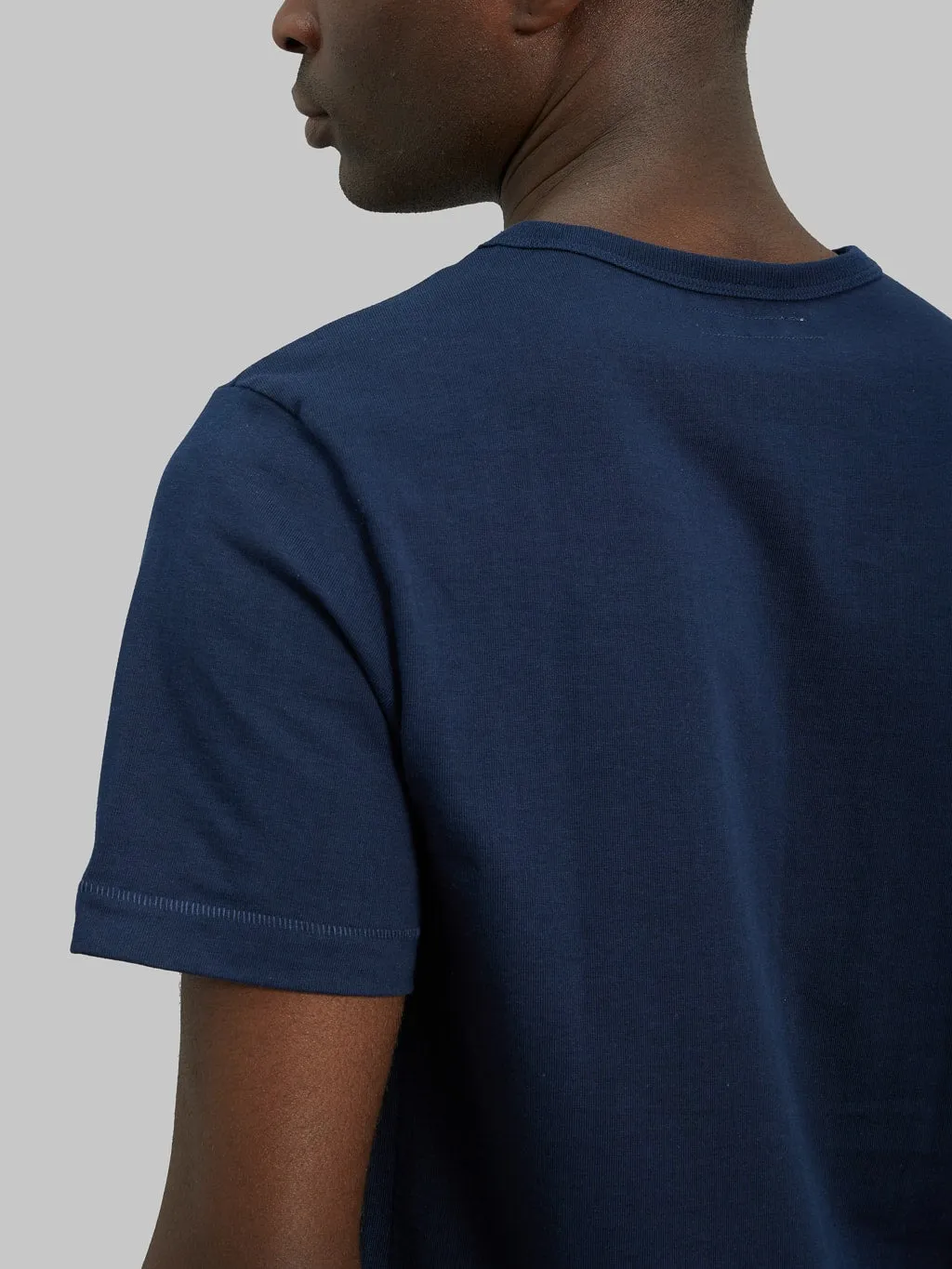 Merz b. Schwanen 215 2-Thread Heavyweight 7.2oz Crewneck Loopwheeled Classic Fit T-Shirt Ink Blue
