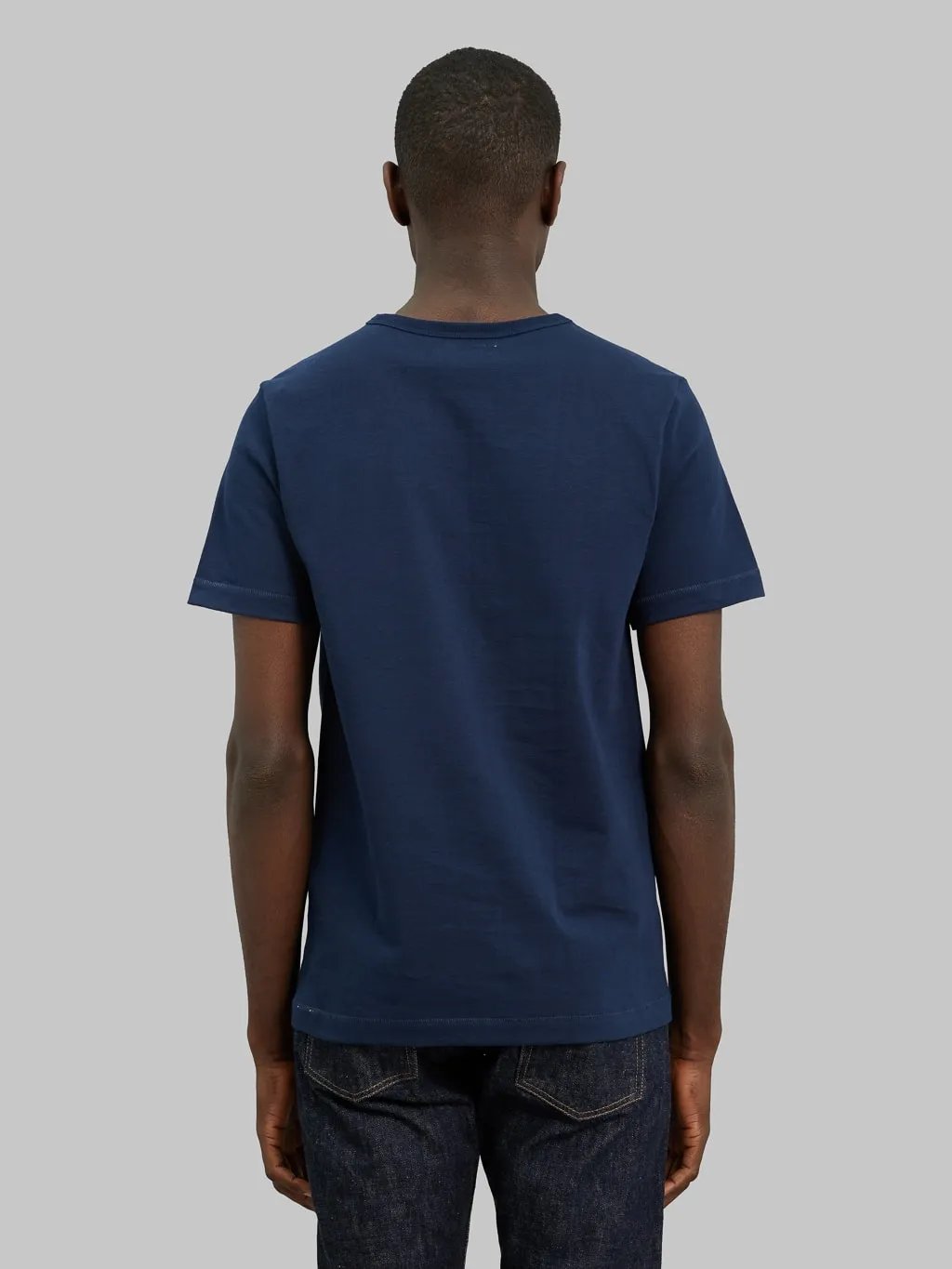 Merz b. Schwanen 215 2-Thread Heavyweight 7.2oz Crewneck Loopwheeled Classic Fit T-Shirt Ink Blue