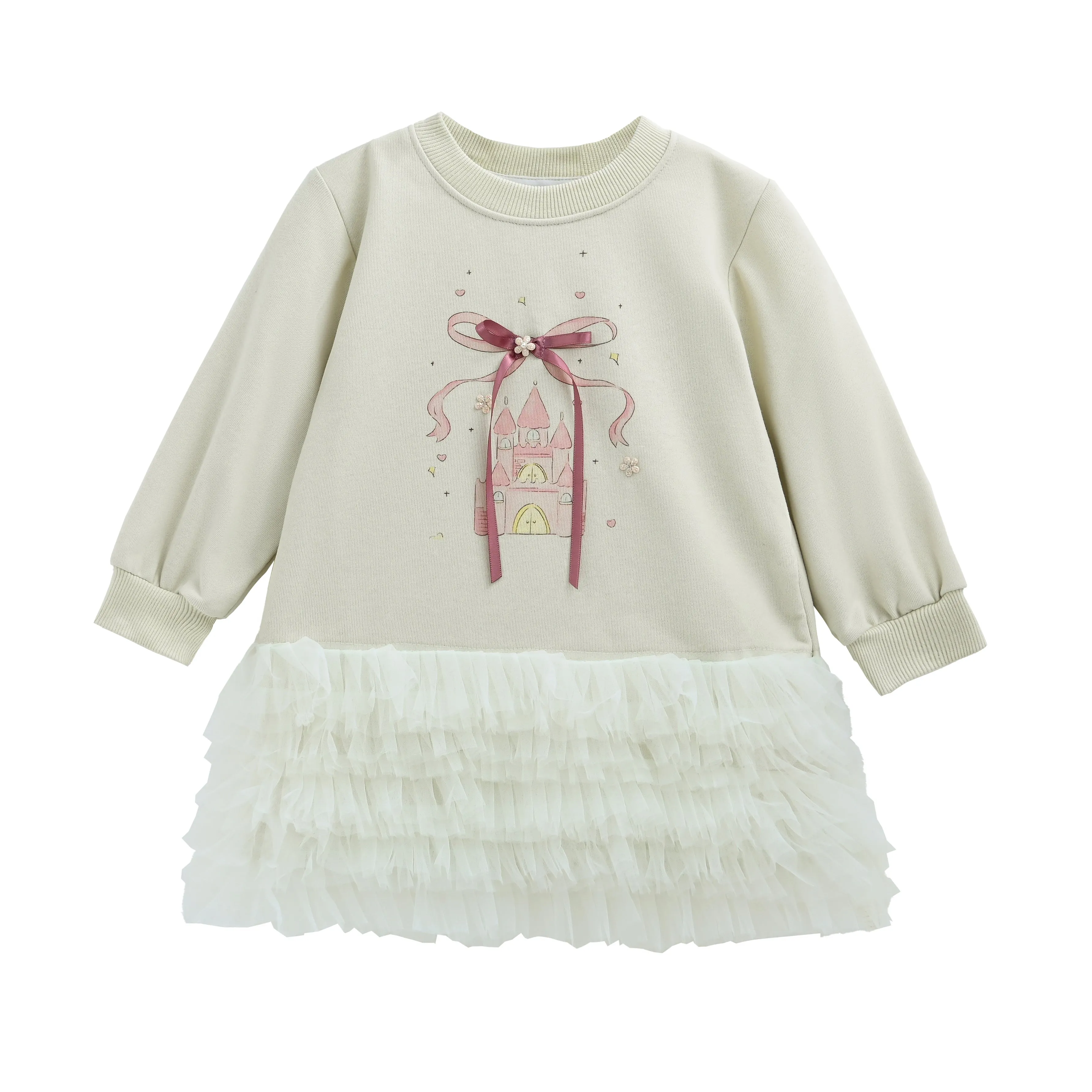 Mist Ruffle Ribbon Dress