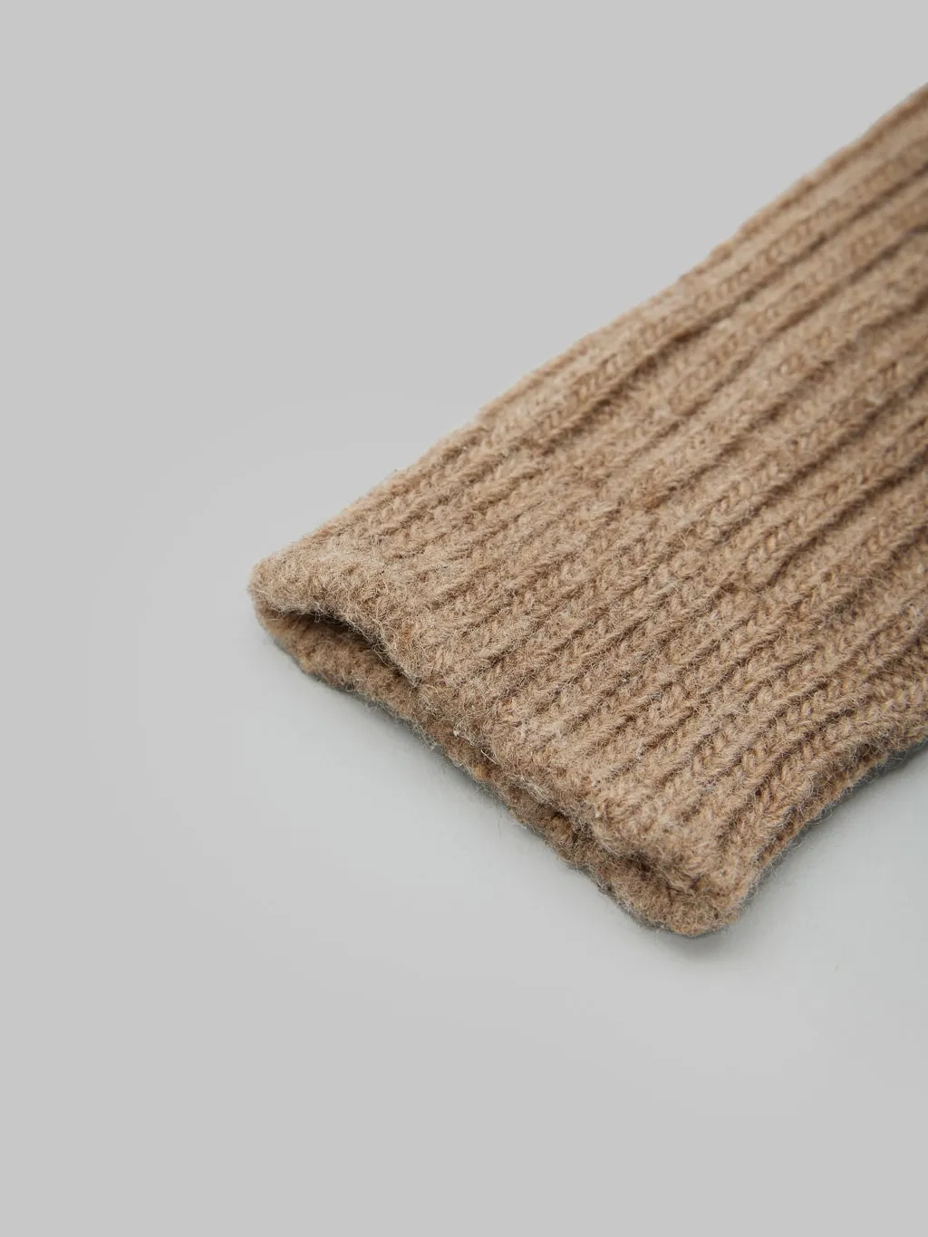 Nishiguchi Kutsushita Wool Ribbed Socks Beige