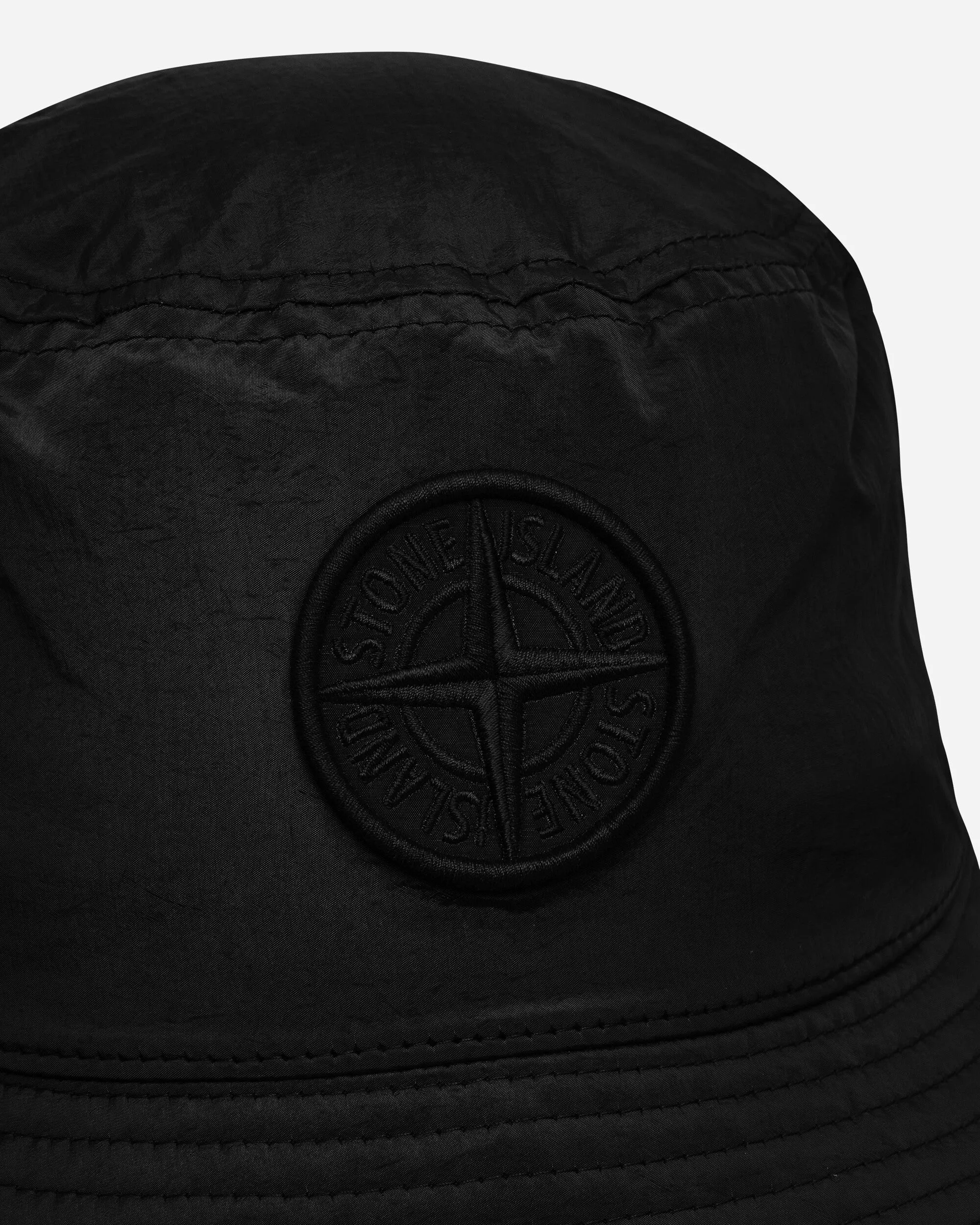 Nylon Metal Bucket Hat Black