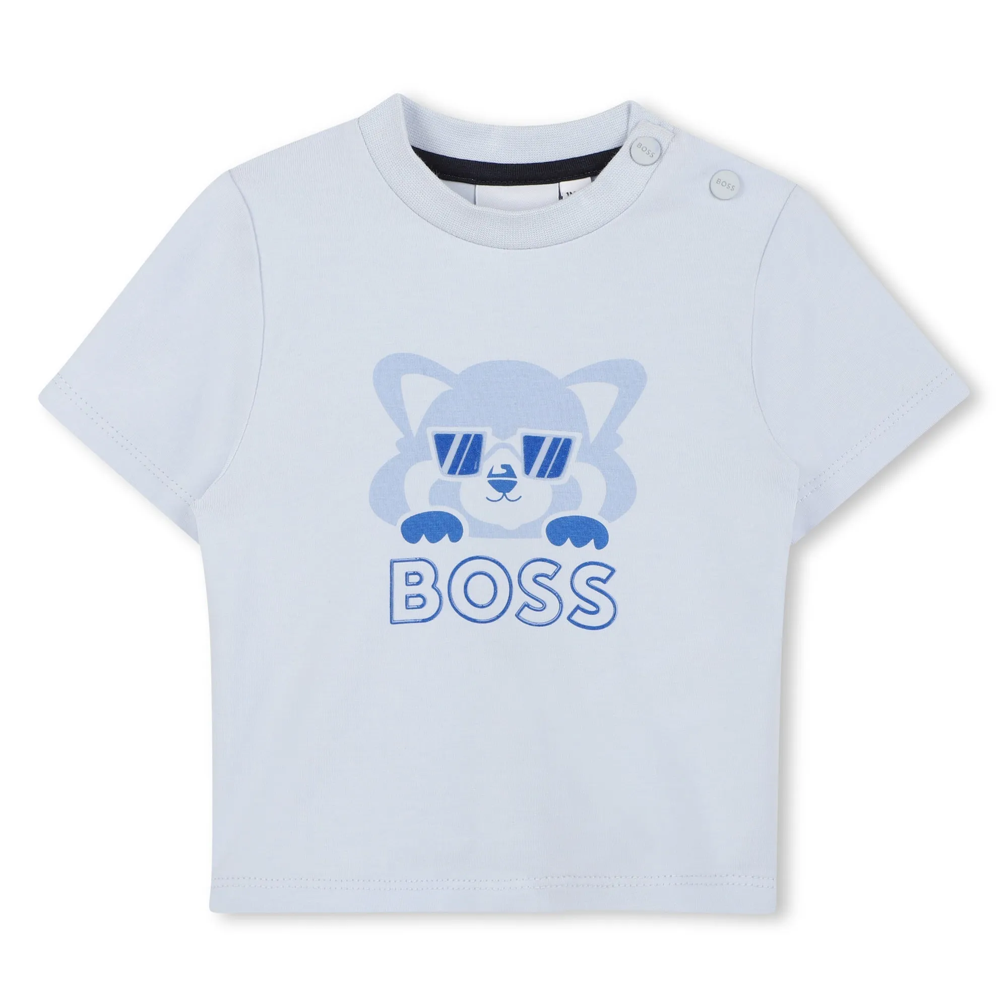Pale Blue Cat-Bear Shorts Set