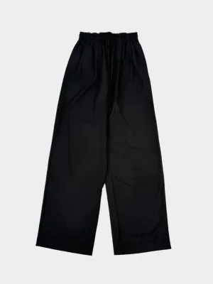 Pantalone Nero Over Con Coulisse E Vita Regolabile