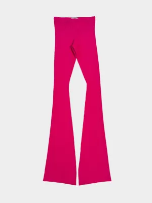 Pantaloni In Maglia A Costine Con Taglio Flare