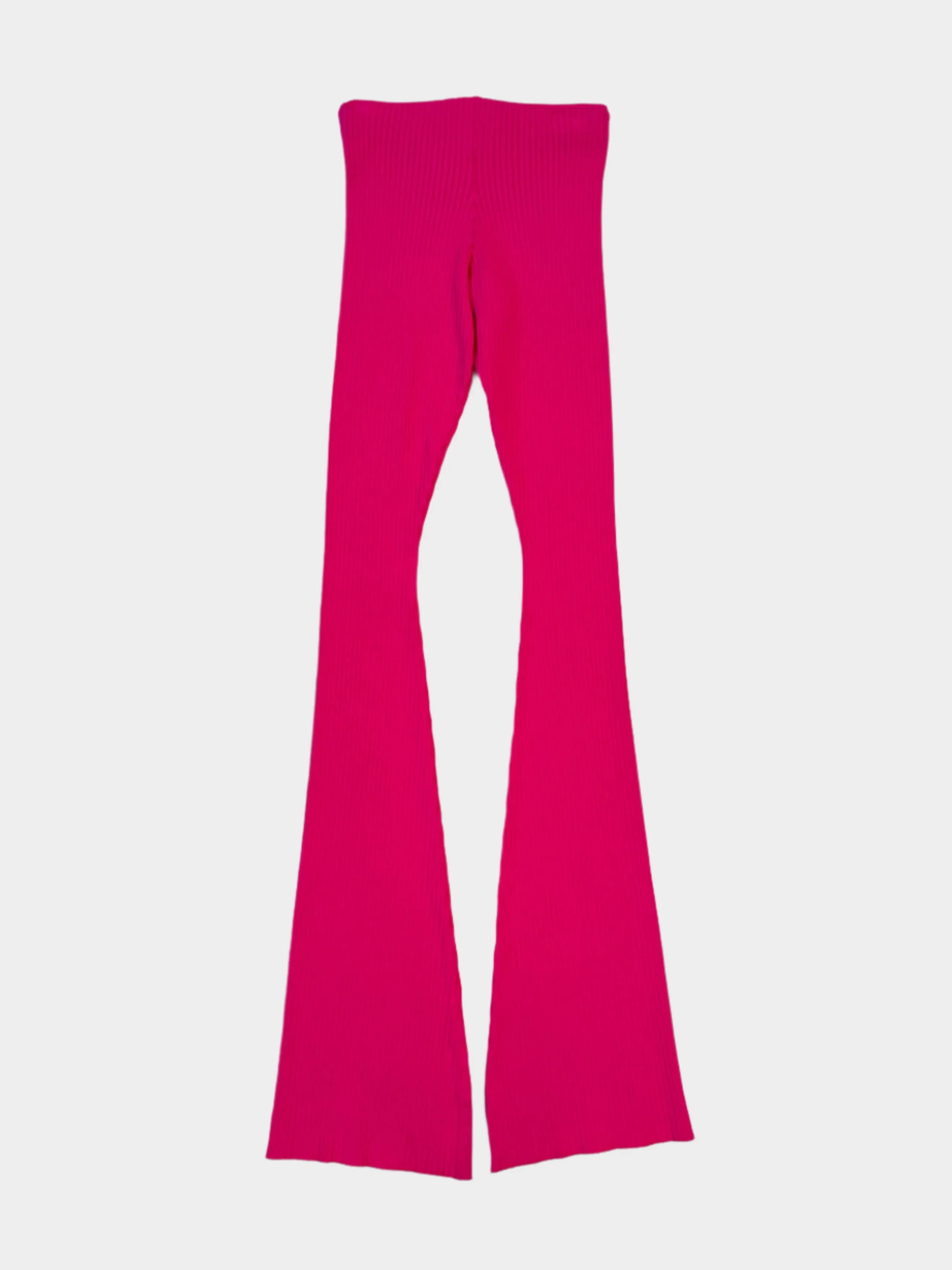 Pantaloni In Maglia A Costine Con Taglio Flare