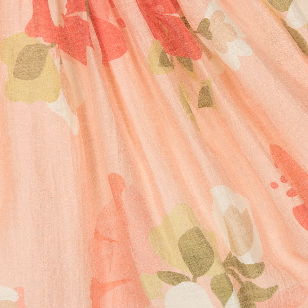 Peach Floral Summer Dress
