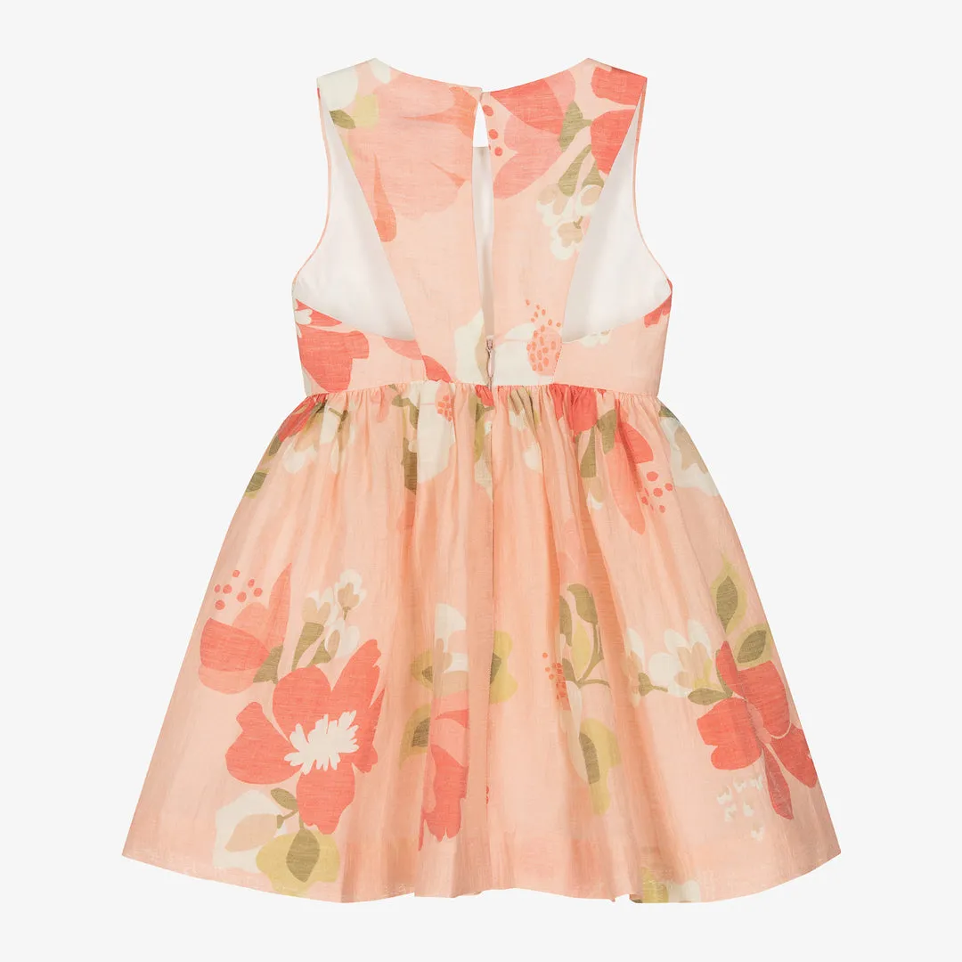 Peach Floral Summer Dress
