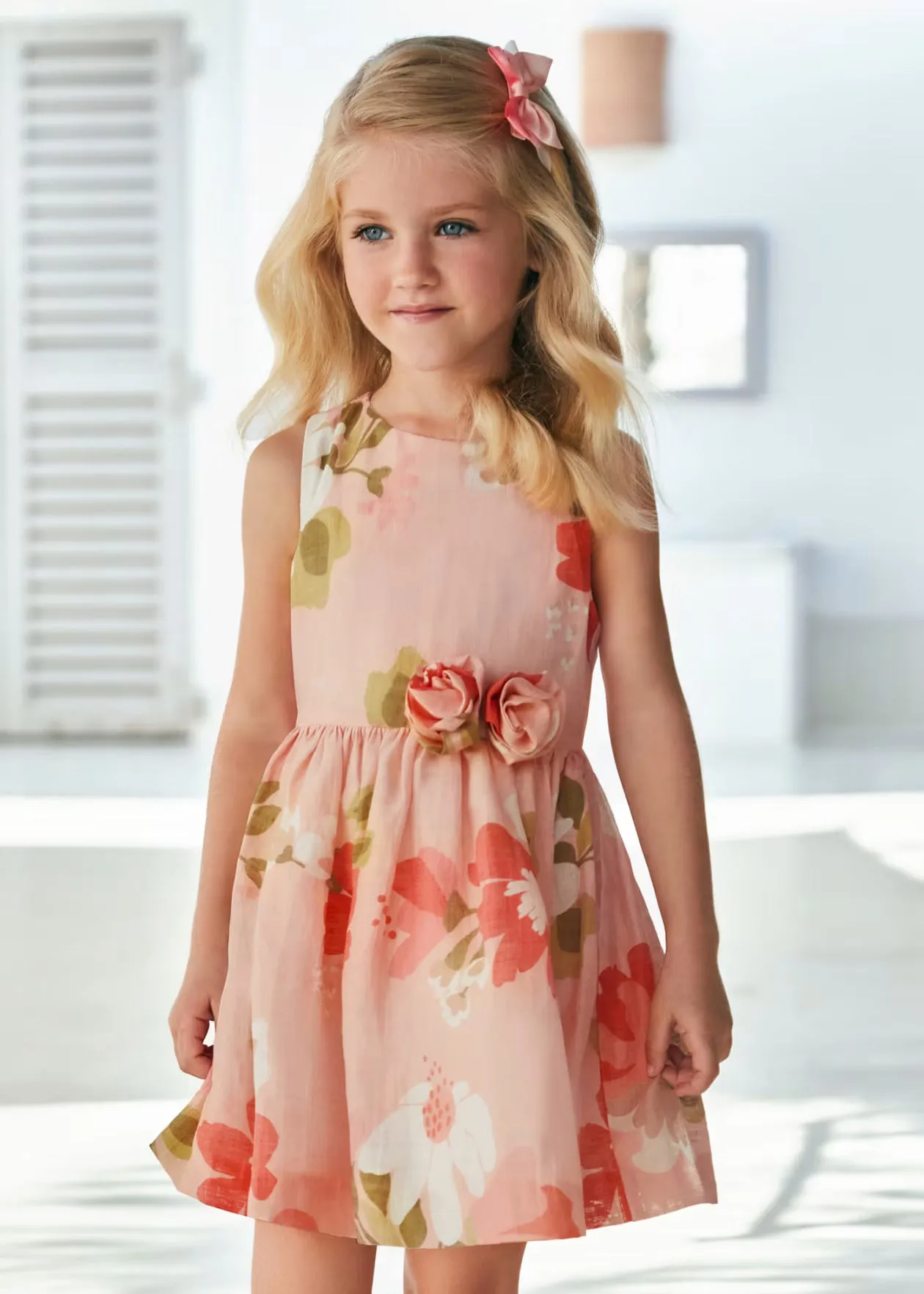 Peach Floral Summer Dress