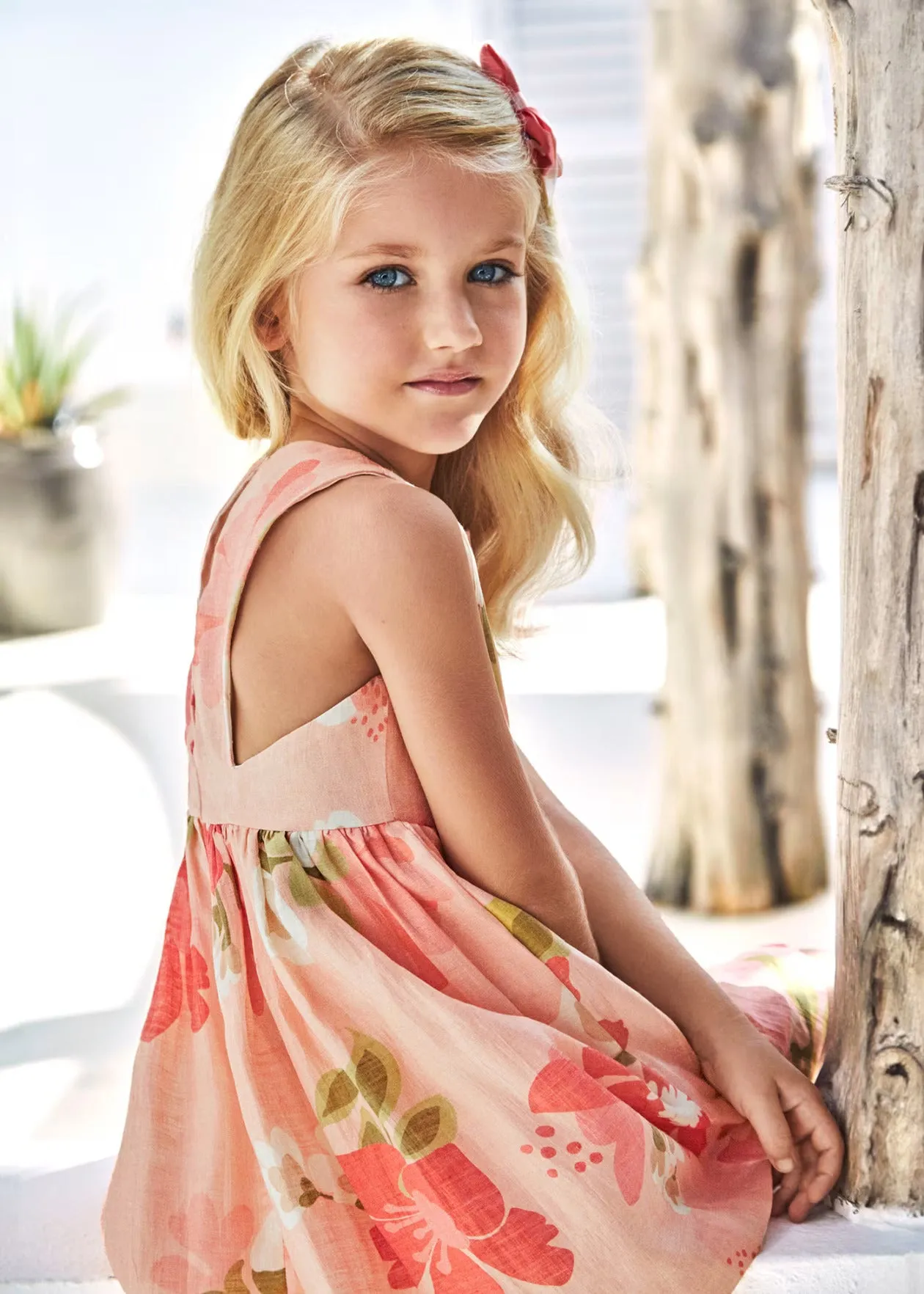 Peach Floral Summer Dress