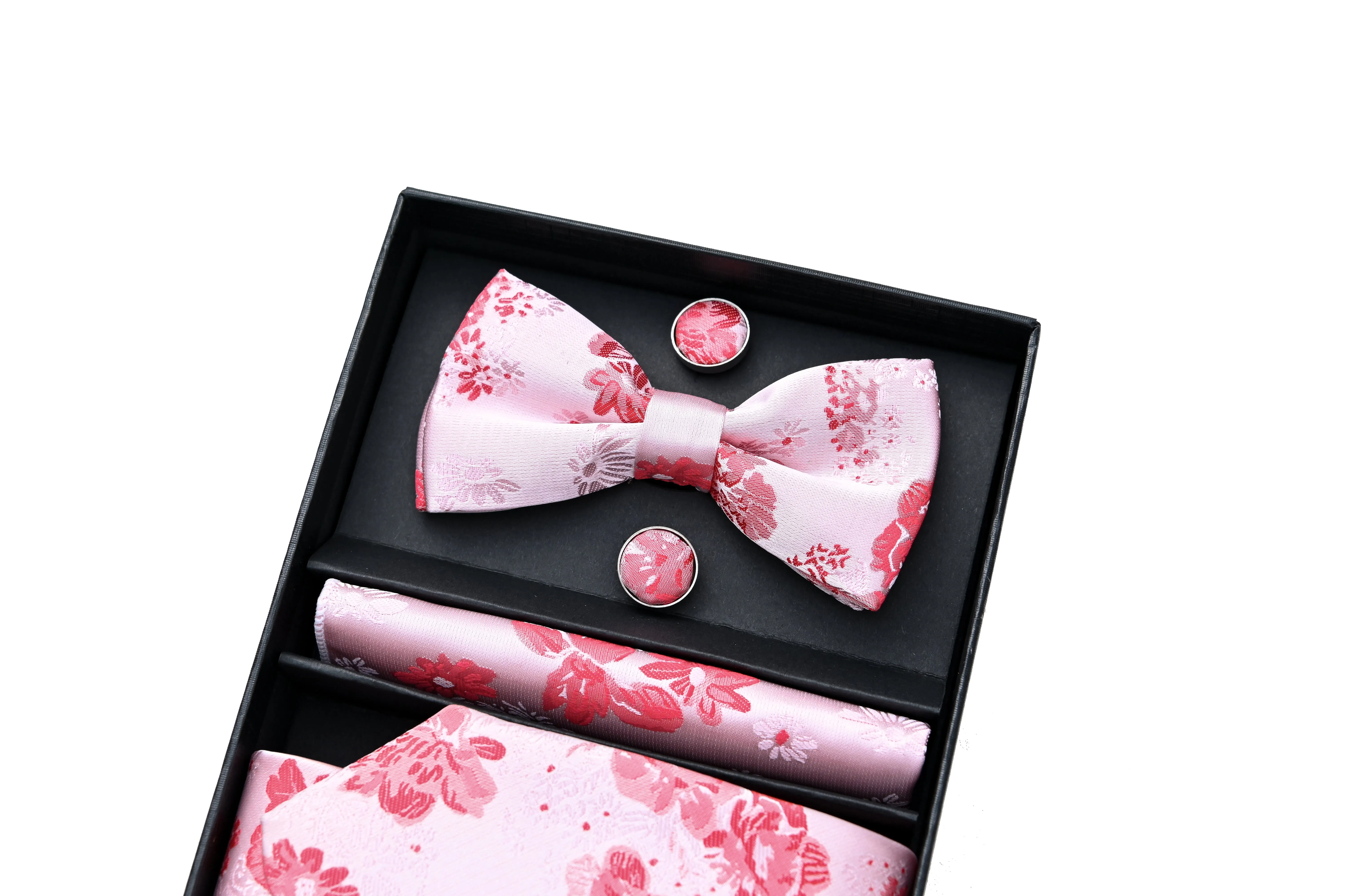Pink Floral Tie Set