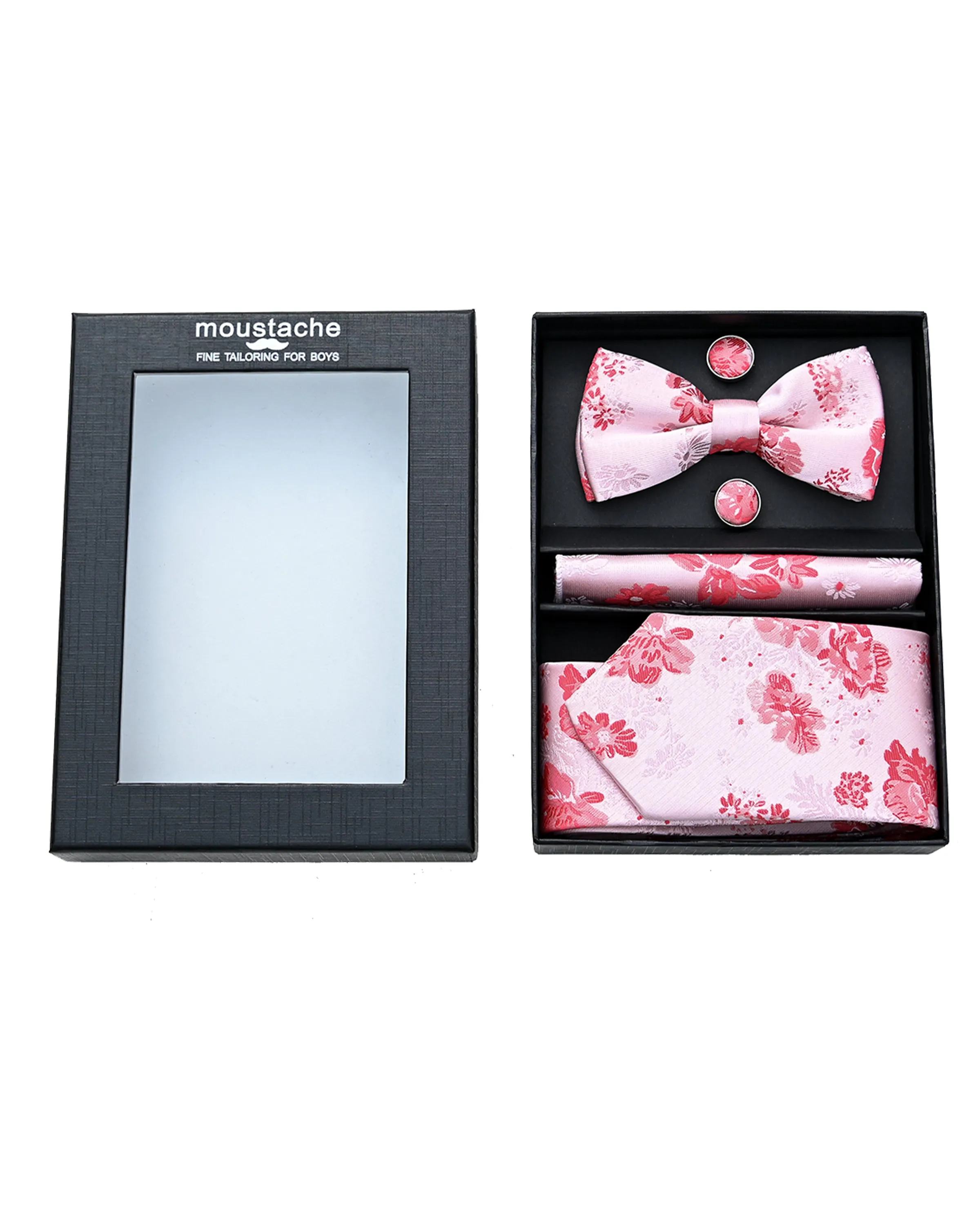 Pink Floral Tie Set