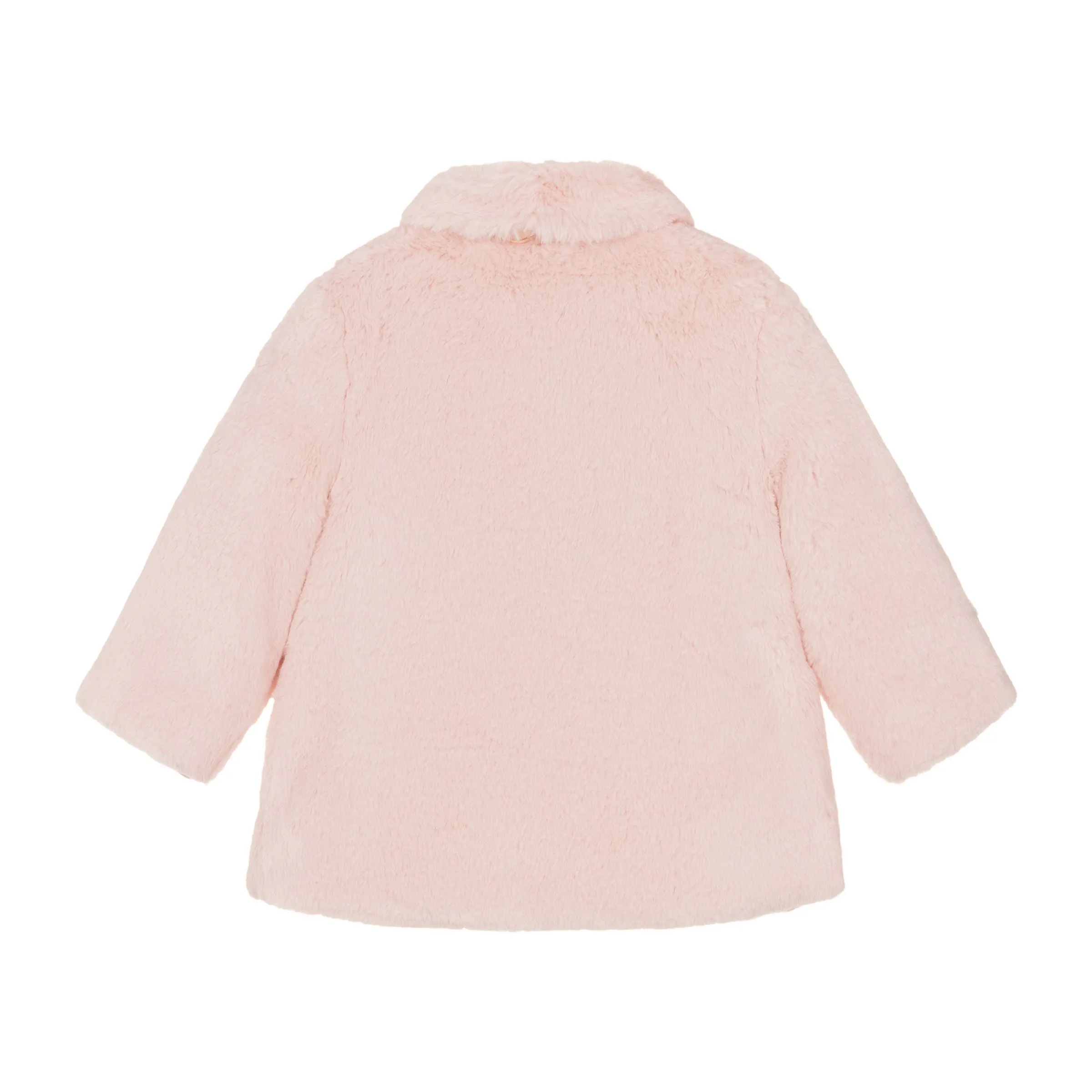 Pink Pom Faux Fur Coat